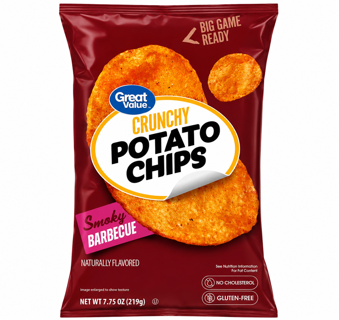Barbecue Flavored Potato Chips 7.75 Oz 1 Count Great Value