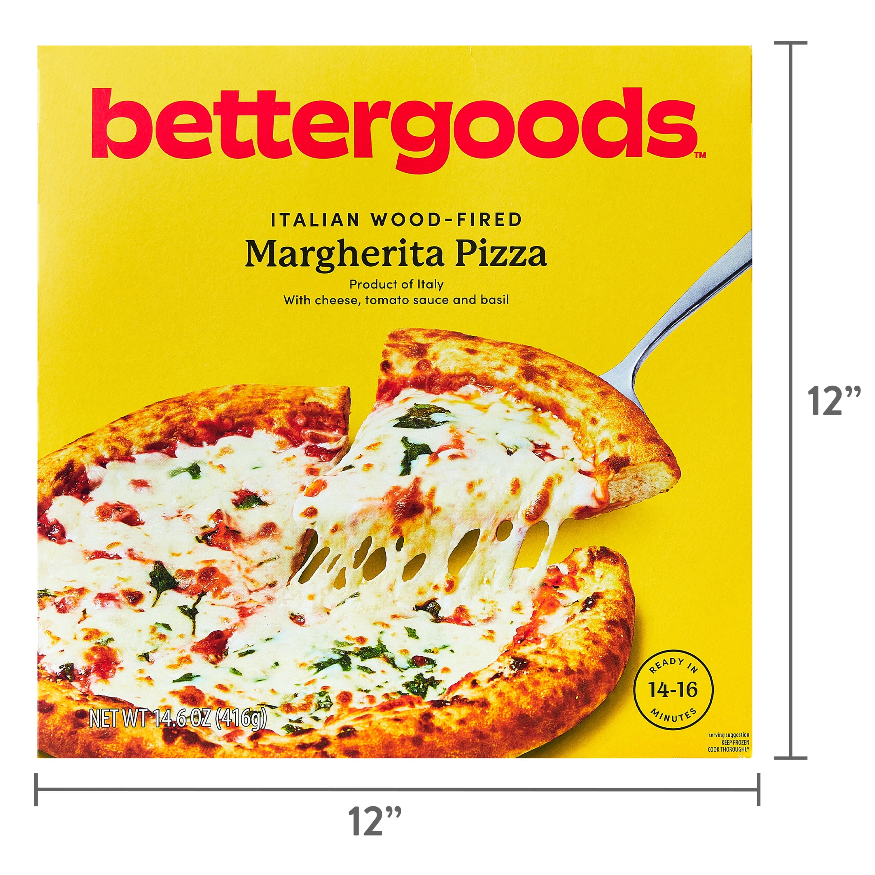 Bettergoods Italian Wood-Fired Margherita Frozen Pizza 14.6 Oz