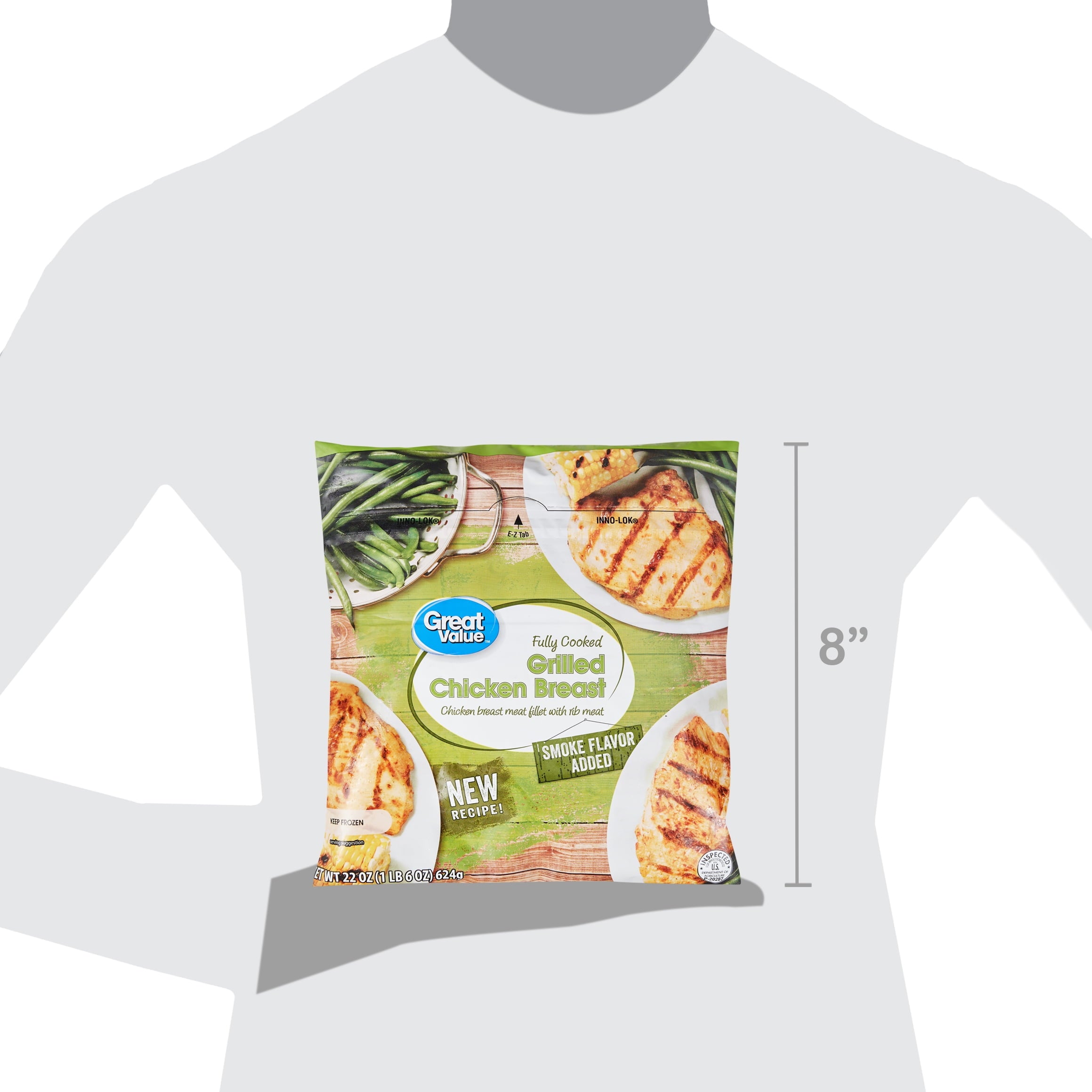 Great Value Fully Cooked Grilled Chicken Breast Frozen 22 Oz