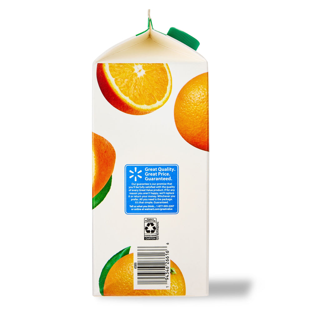 Great Value 100% Orange Juice From Concentrate With Pulp 64 fl oz