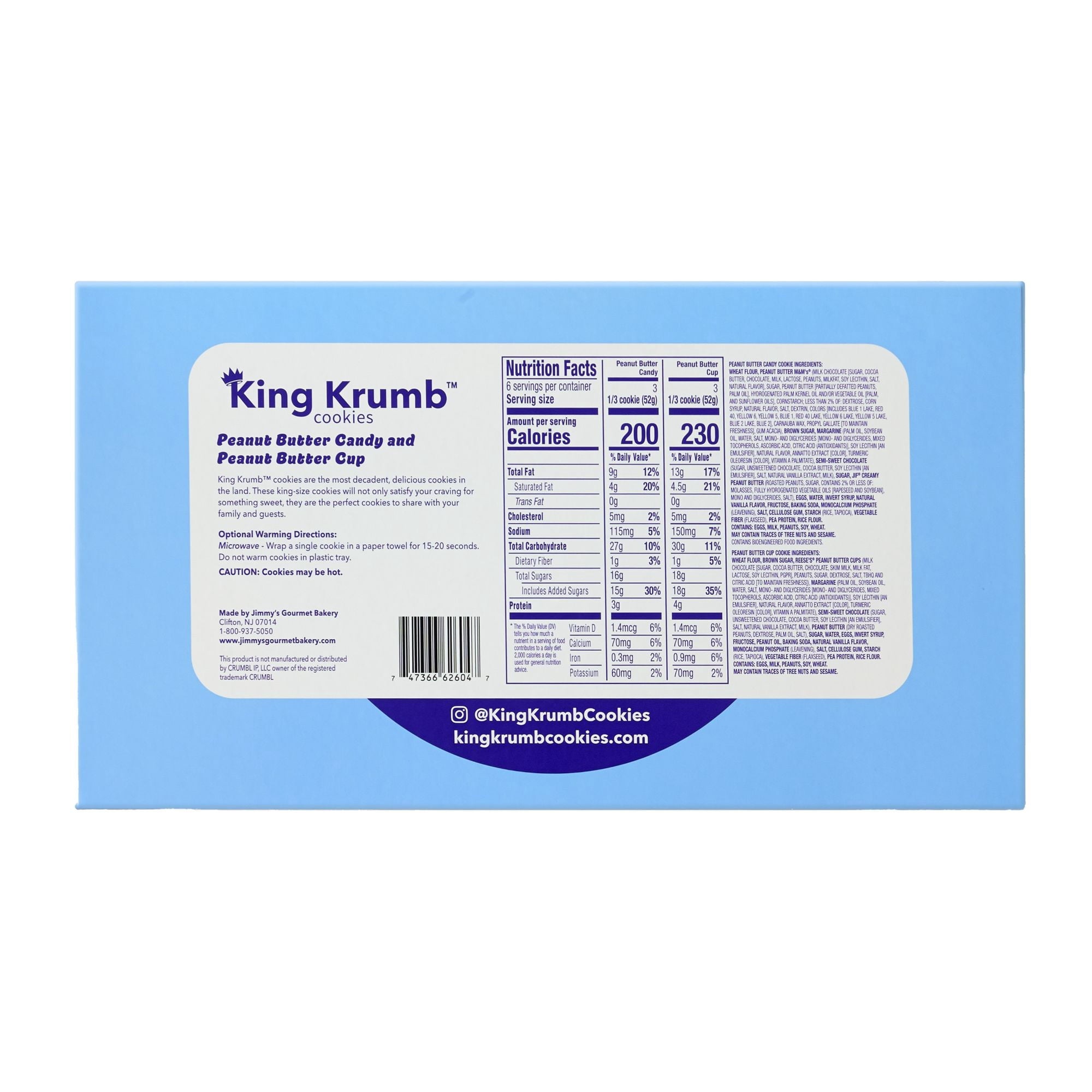Peanut Butter Cookies 11 Oz 2 Count King Krumb