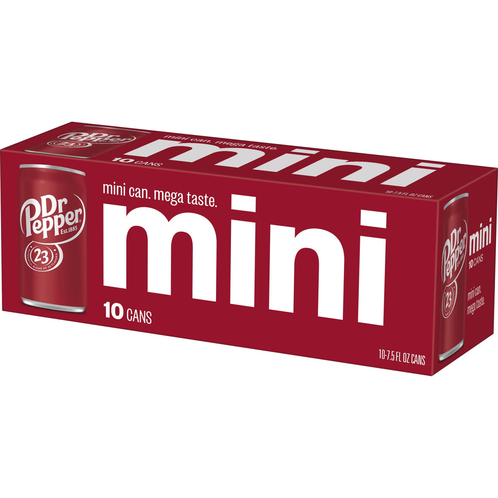 Dr Pepper Soda Pop Cans 7.5 Fl Oz 10 Pack