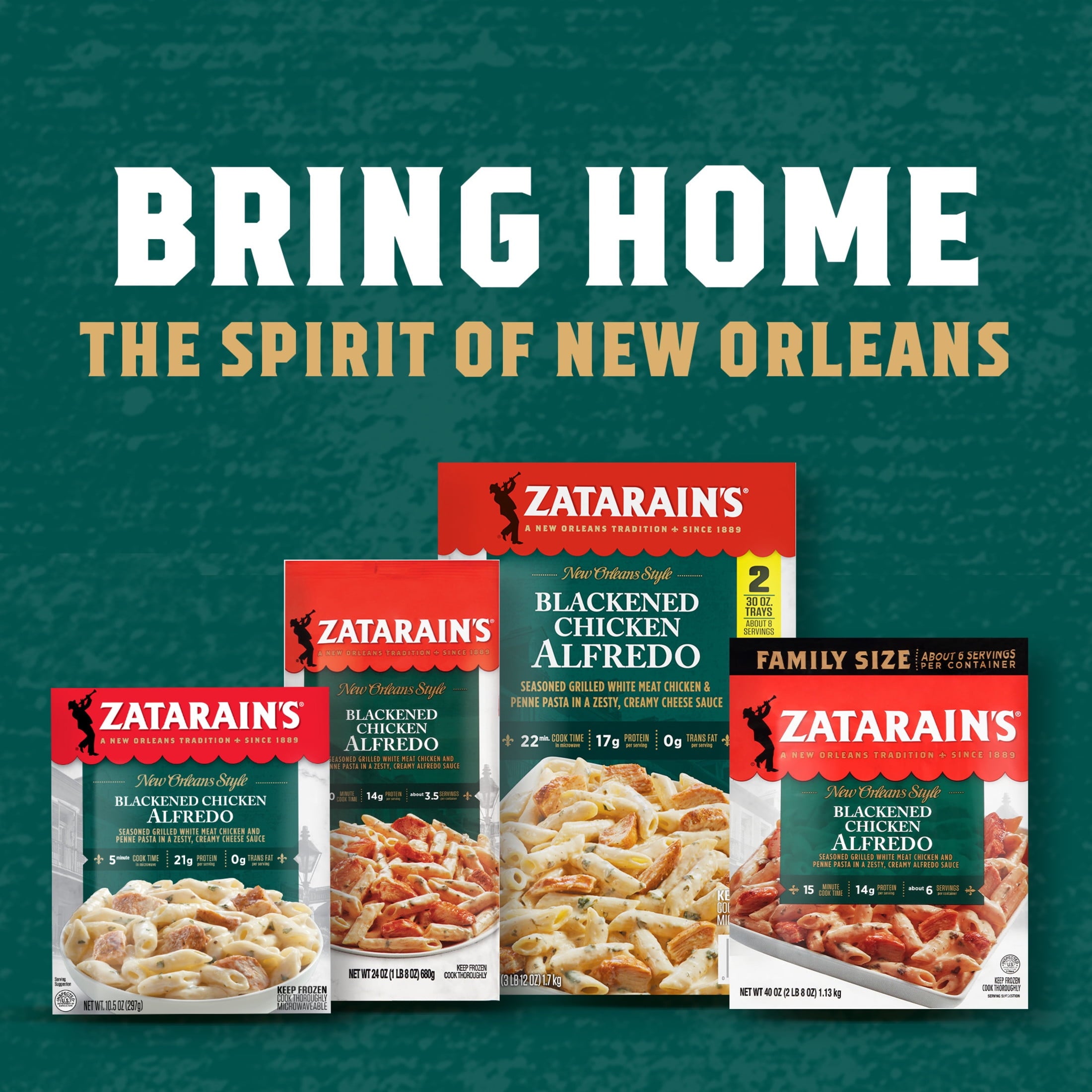 Zatarain's Blackened Chicken Alfredo Frozen Dinner 10.5 Oz