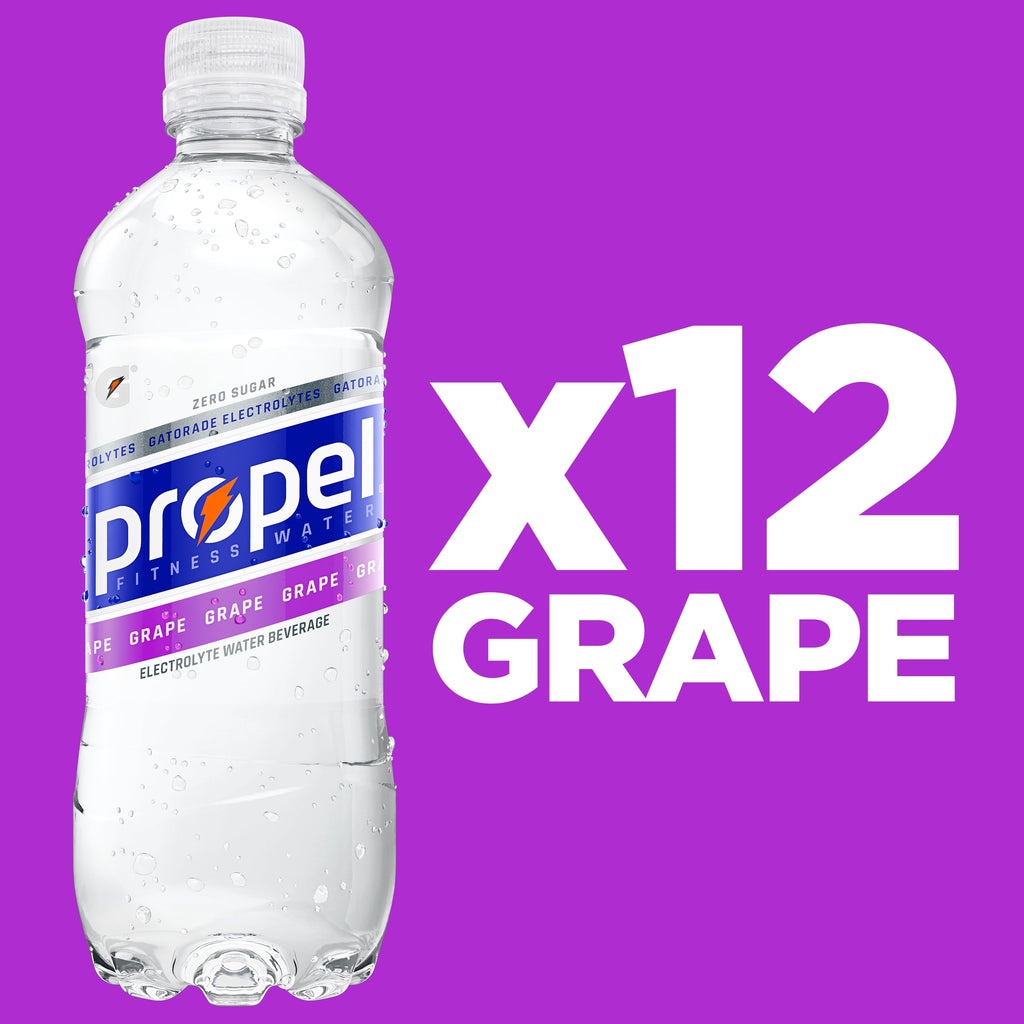 Propel Electrolyte Enhanced Water Grape Zero Calorie Sports Drink 16.9 fl oz Bottles (12 Pack)