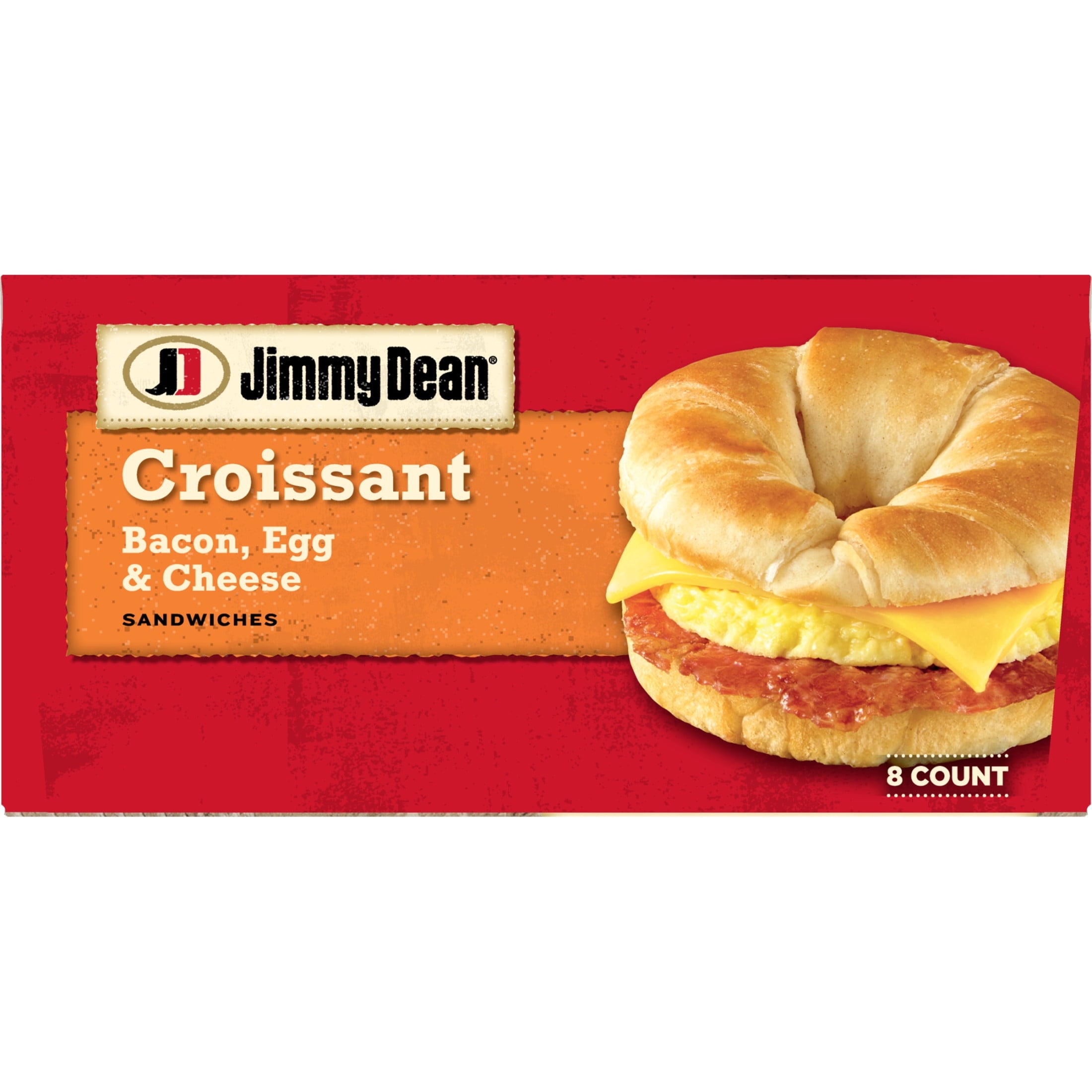 Jimmy Dean Bacon Egg & Cheese Croissant Sandwich Frozen 8 Count 28.8 Oz