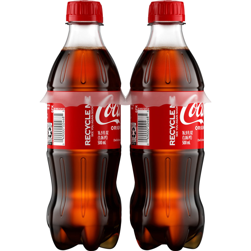Soda Pop Bottles 16.9 Fl Oz 6 Pack Coca-Cola