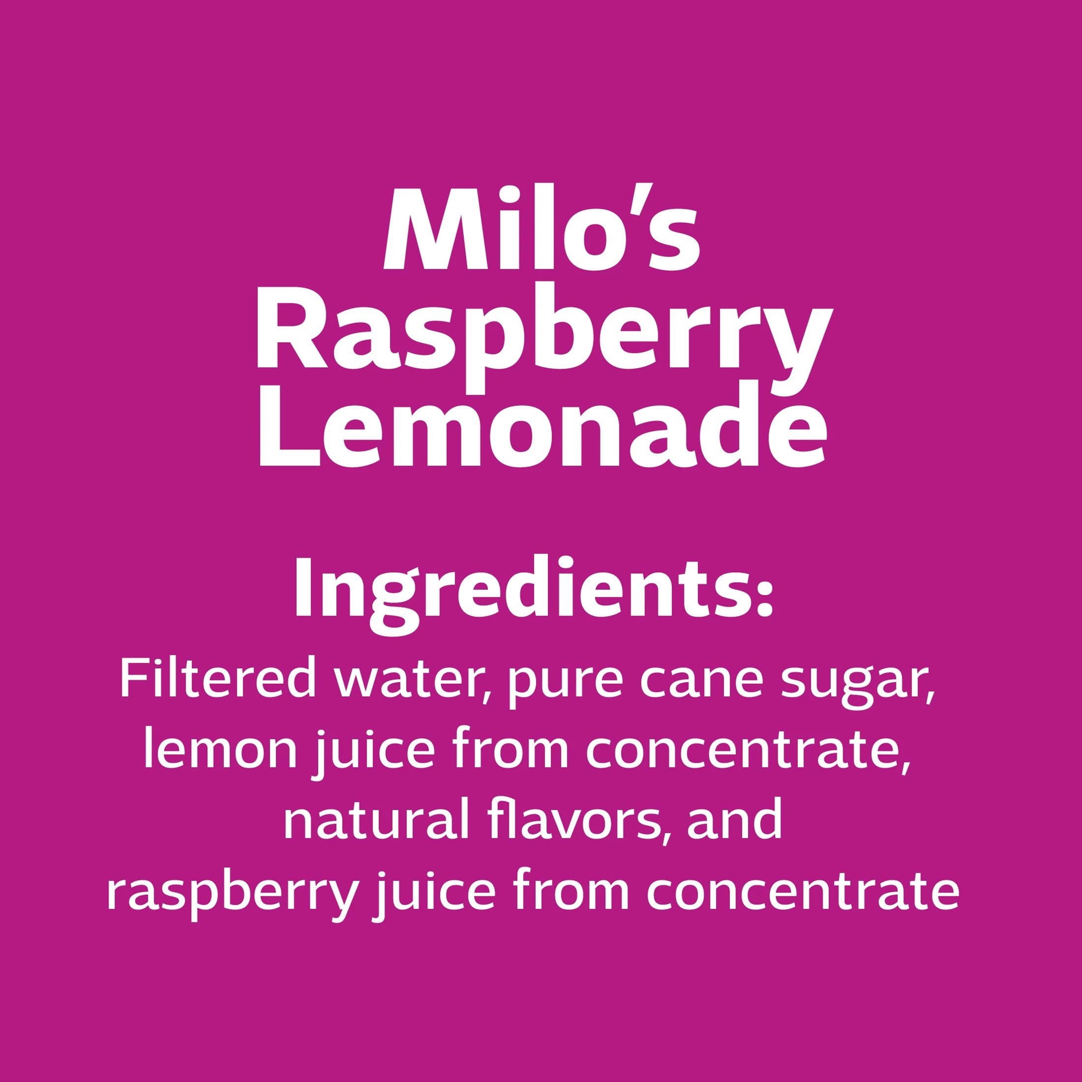 Milo's Raspberry Lemonade Refrigerated Juice Drink 128 fl oz Gallon