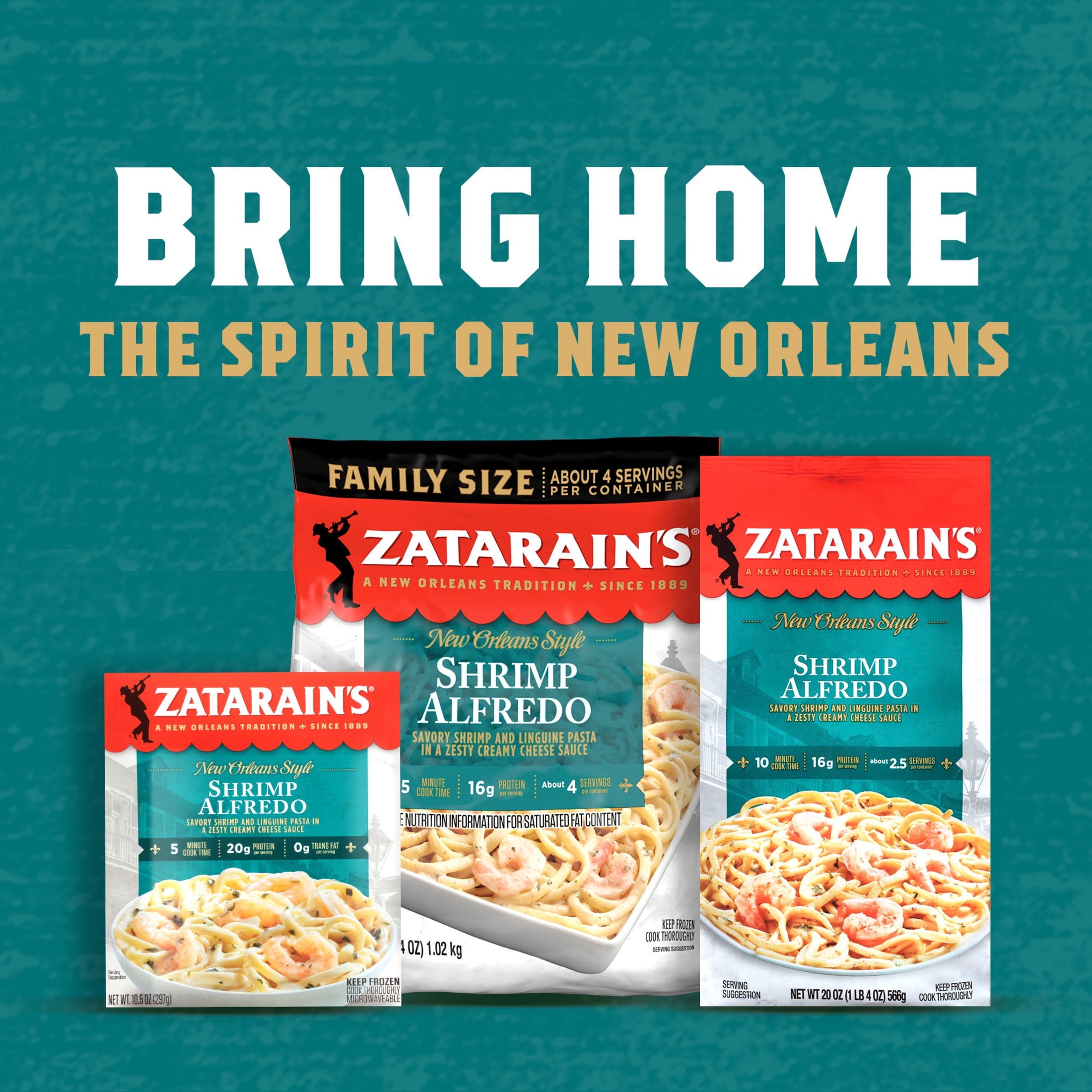 Zatarain's No Artificial Flavors Frozen Shrimp Alfredo 10.5 Oz