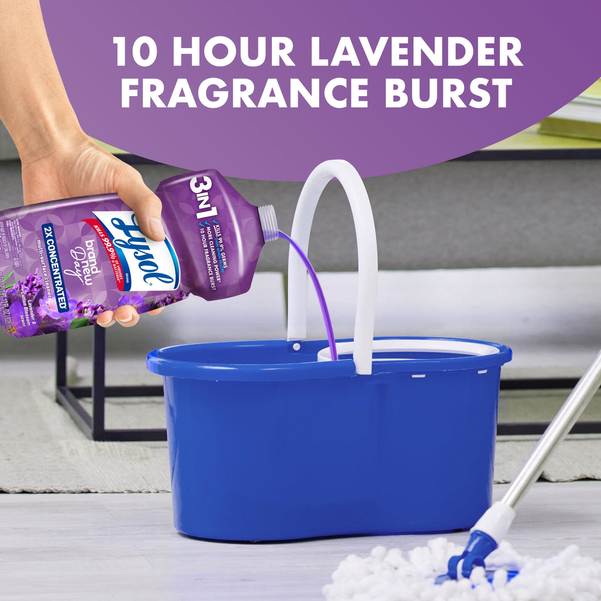 Lysol Brand New Day 2X Concentrated Multi-Surface Disinfectant Cleaner Lavender & Cotton Blossom 28 fl oz