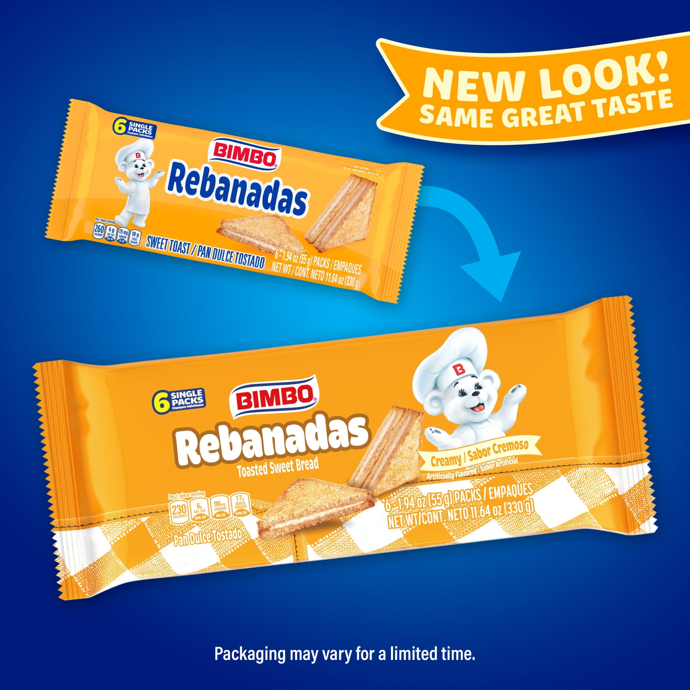 Rebanadas Creamy Toasted Sweet Bread 11.64 Oz 6 Count Bimbo
