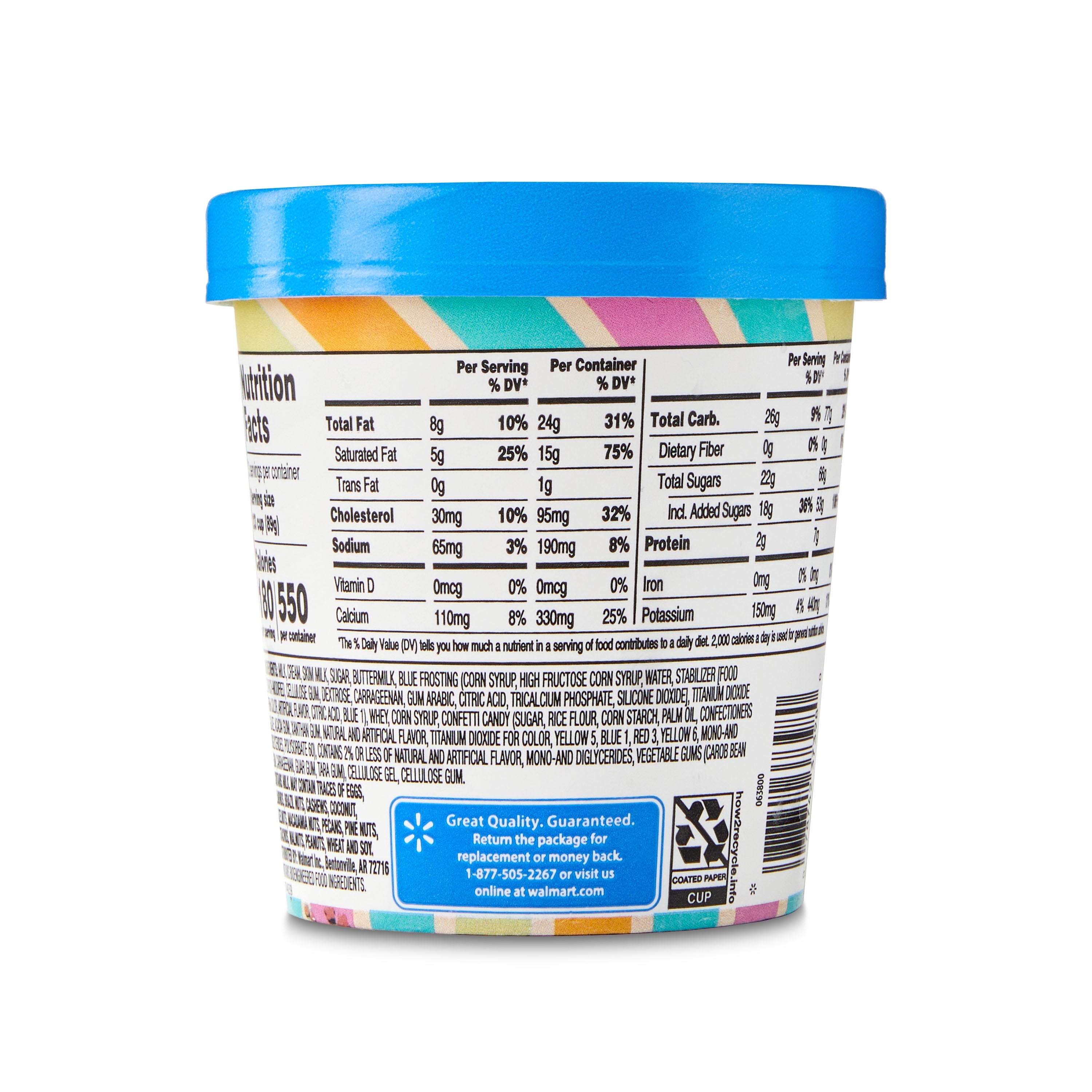 Great Value Birthday Cake Ice Cream 16 Fl Oz