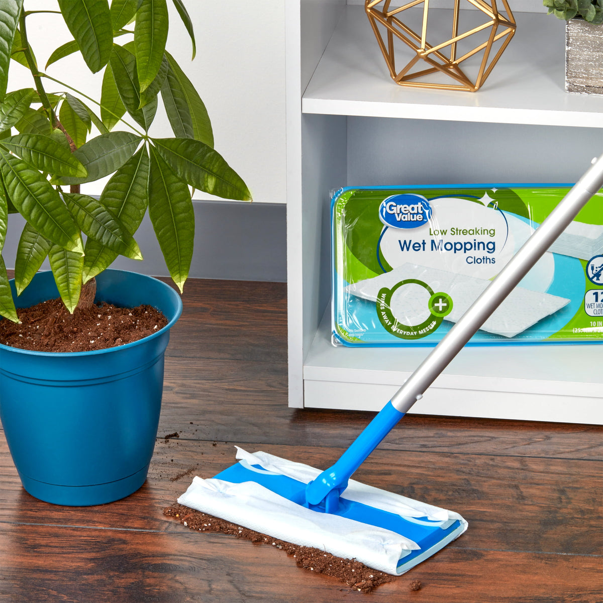 Great Value Low Streaking Wet Mopping Cloths 12 Count