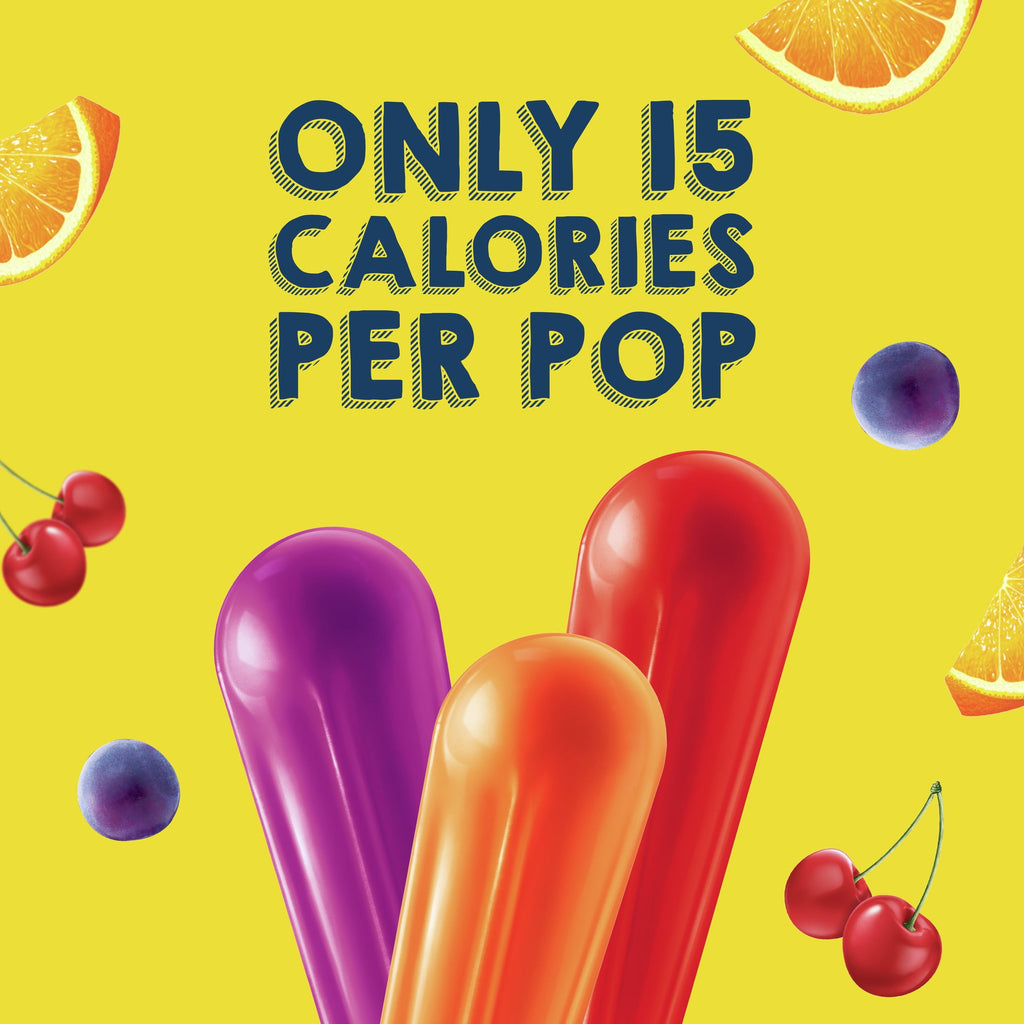 Popsicle Orange Cherry Grape Sugar Free Ice Pops 18 Count 29.7 Fl Oz