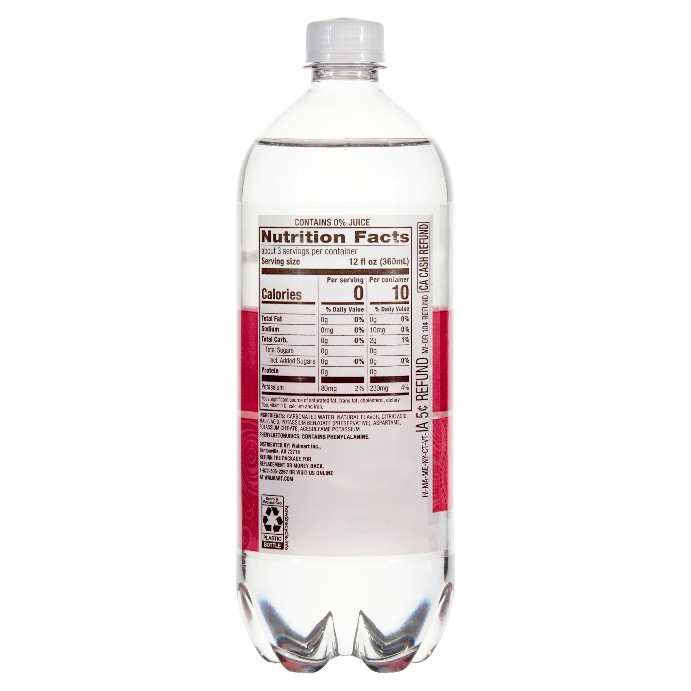 Clear American Wild Cherry Sparkling Water 33.8 fl oz Single Bottle