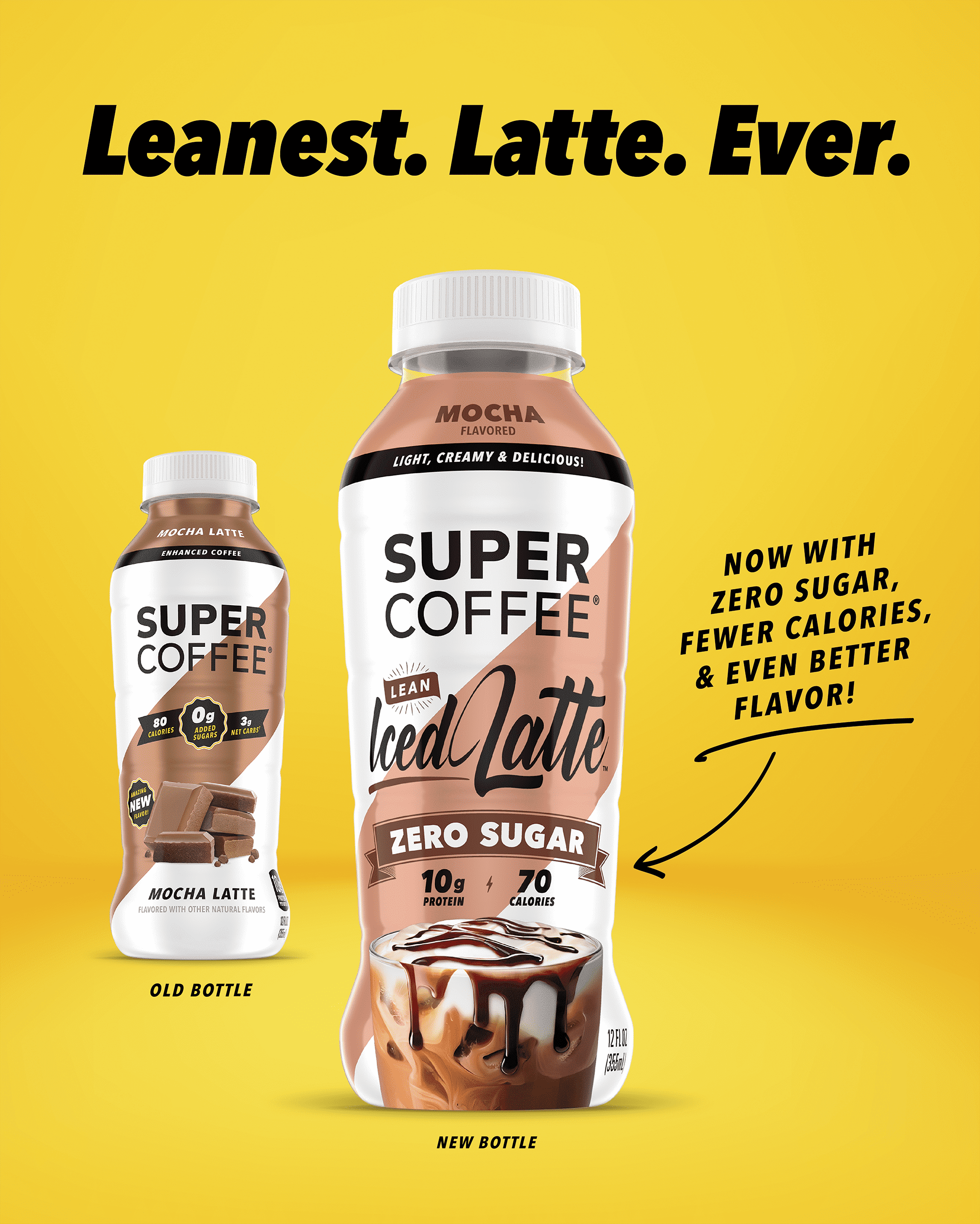Super Coffee Mocha Naturally Caffeinated Dark Roast Iced Coffee 12 fl oz Bottle