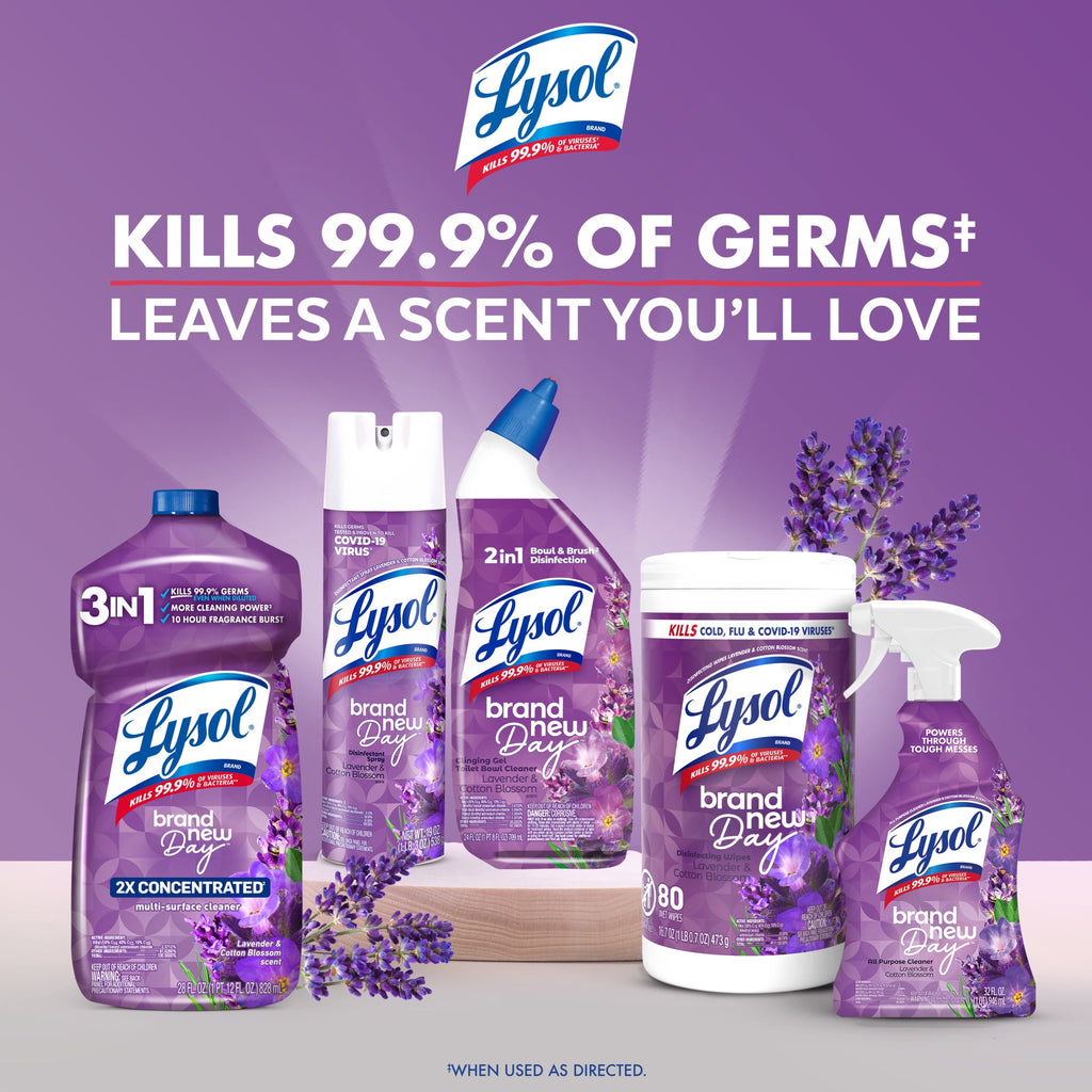 Lysol Brand New Day 2X Concentrated Multi-Surface Disinfectant Cleaner Lavender & Cotton Blossom 28 fl oz