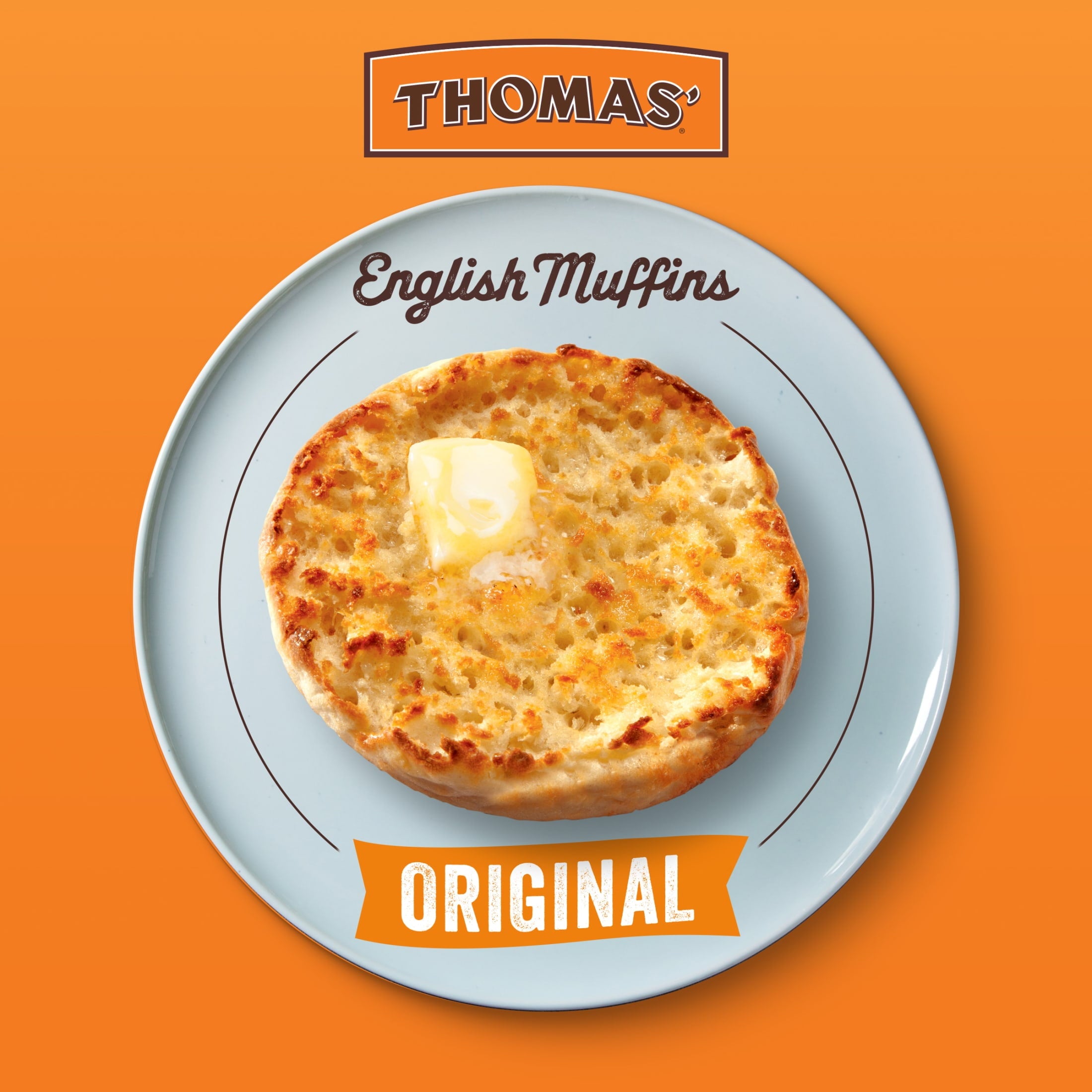 Original English Muffins Plain 13 Oz 6 Count Kosher Thomas'