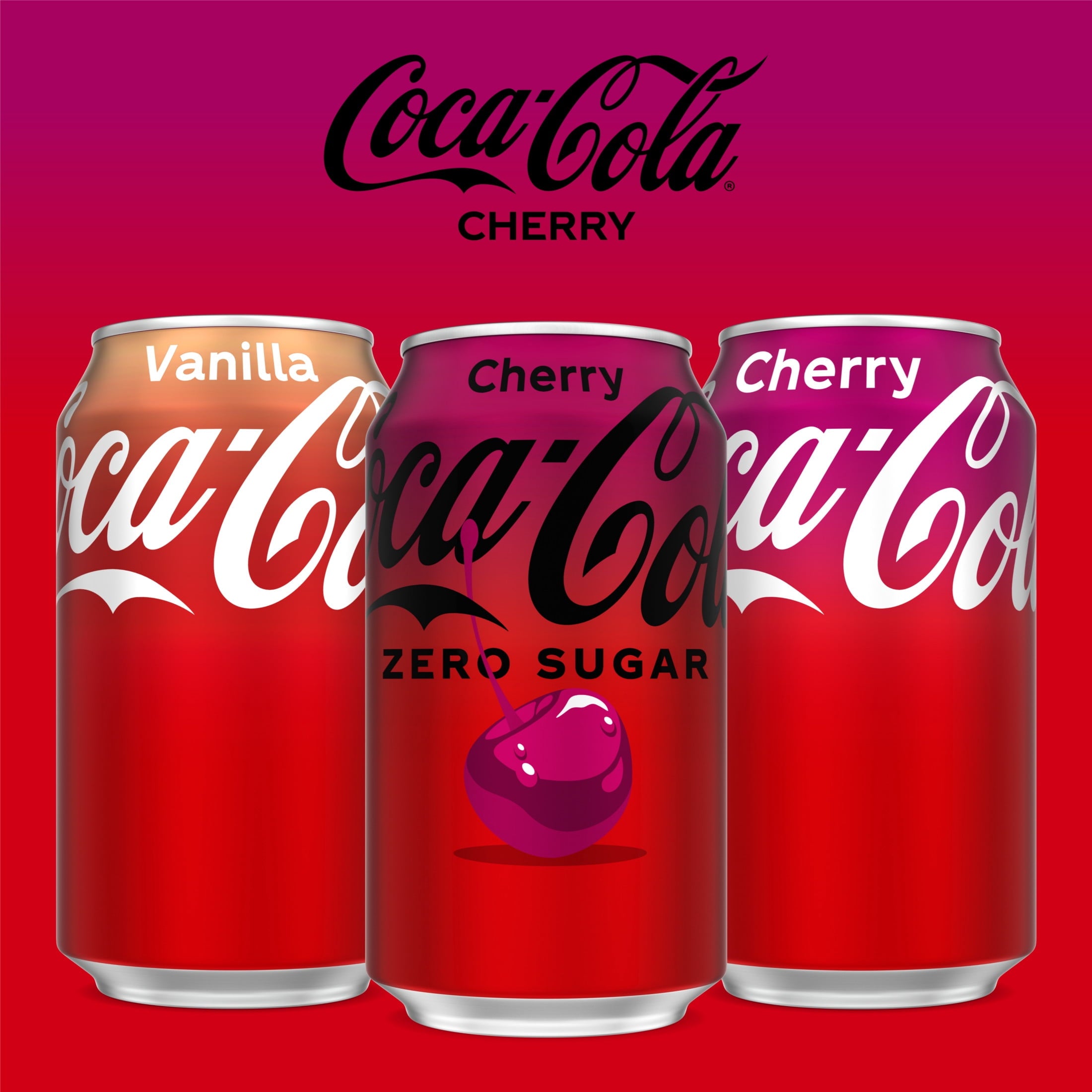 Zero Sugar Cherry Soda Pop Cans 12 Fl Oz 12 Pack Coca-Cola