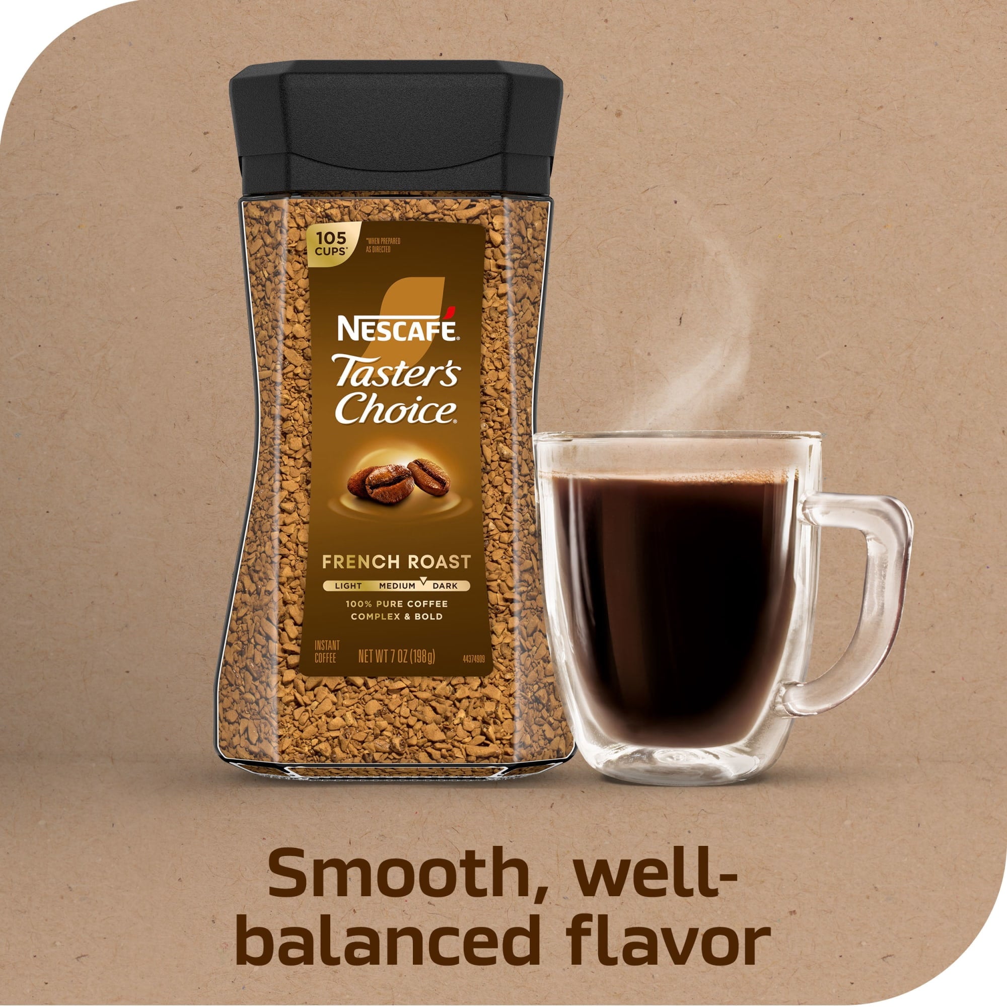 NESCAFÉ Taster's Choice French Roast Naturally Caffeinated Dark Roast Instant Coffee 7 oz Jar