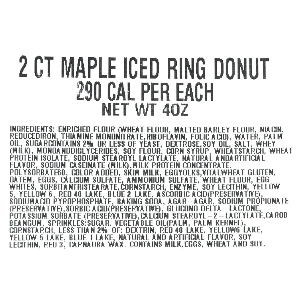 Maple Iced Ring Donuts 4 Oz 2 Count Freshness Guaranteed