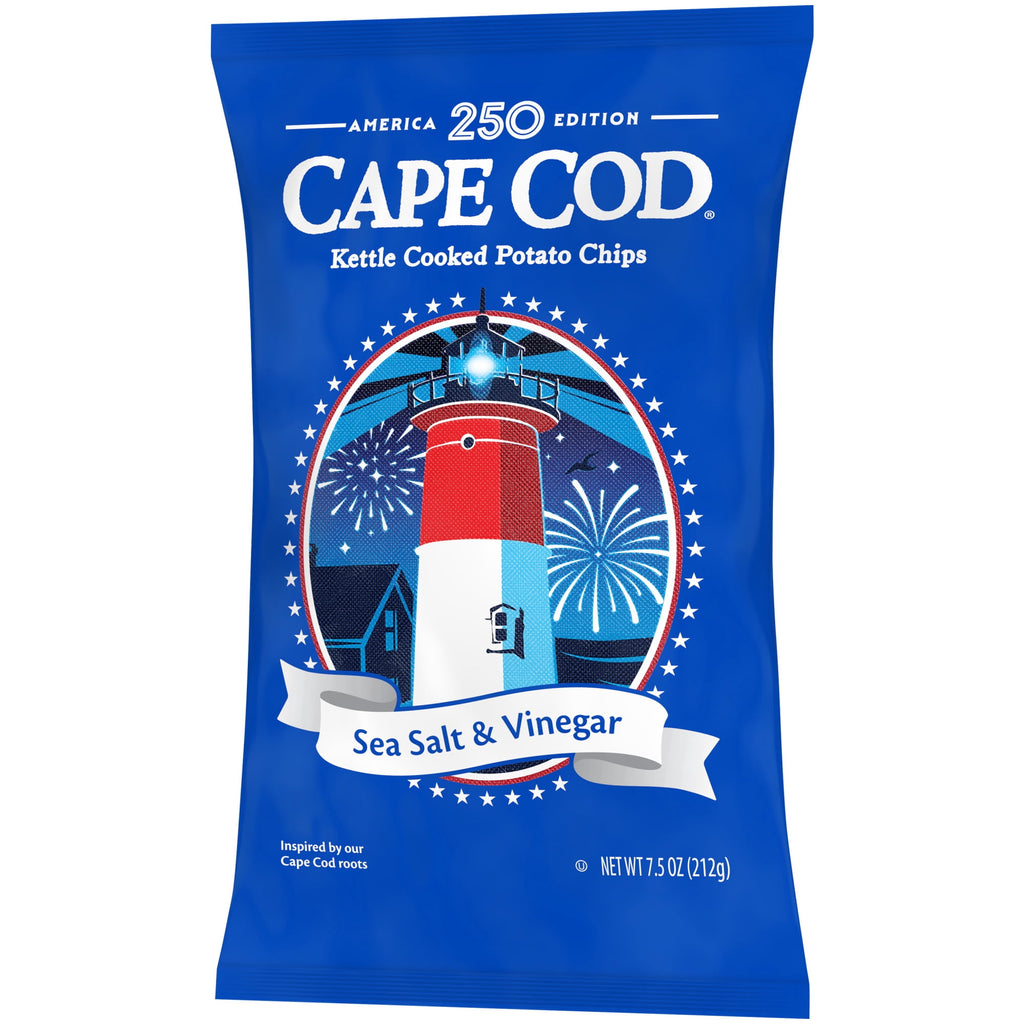 Sea Salt & Vinegar Kettle Cooked Potato Chips 7.5 Oz Cape Cod