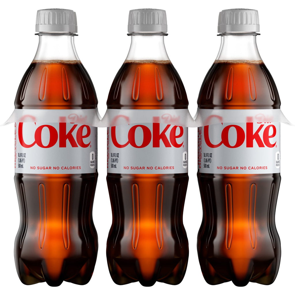 Soda Pop Bottles 16.9 Fl Oz 6 Pack Diet Coke