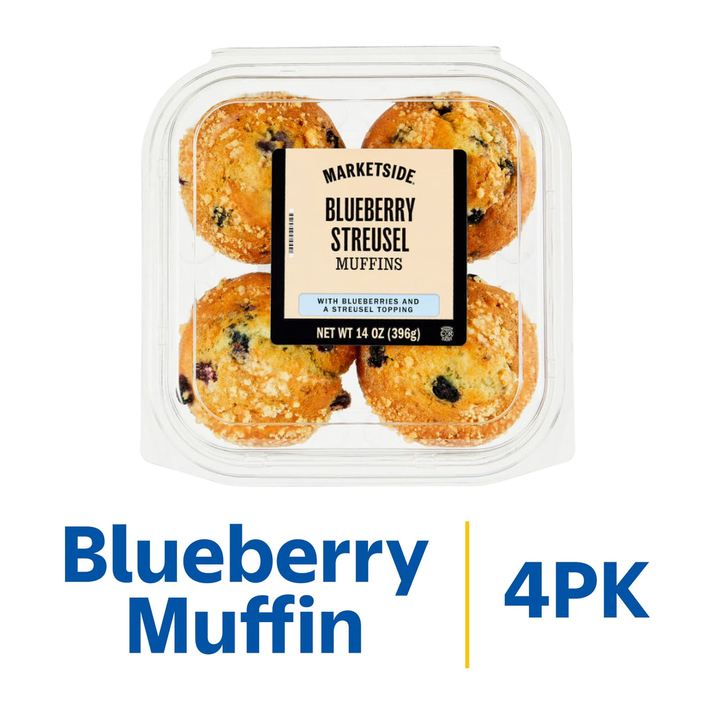 Baked Blueberry Muffins 14 Oz 4 Count Kosher Dairy Marketside