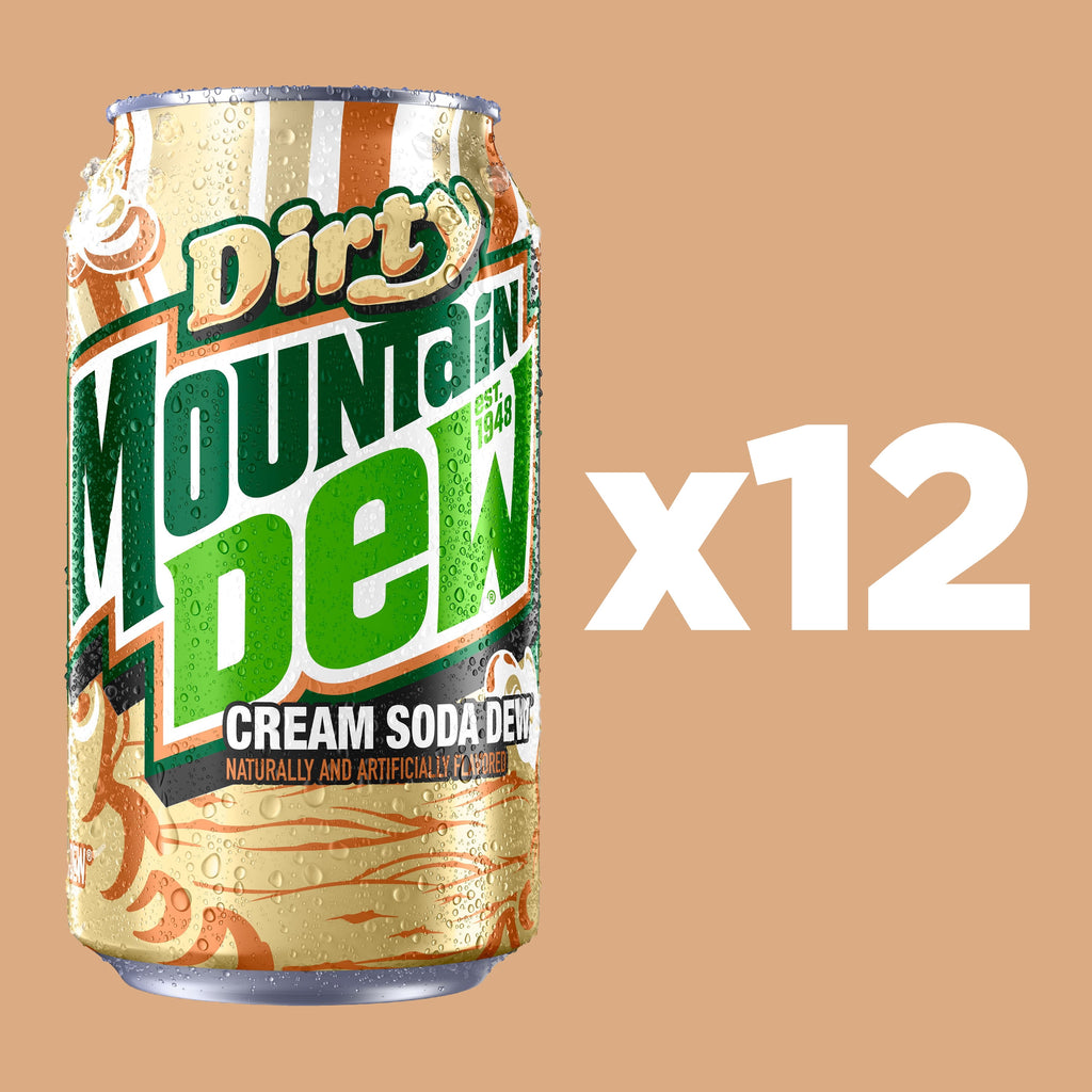 Mountain Dew Dirty Dew Cream Soda Pop Cans 12 Fl Oz 12 Pack