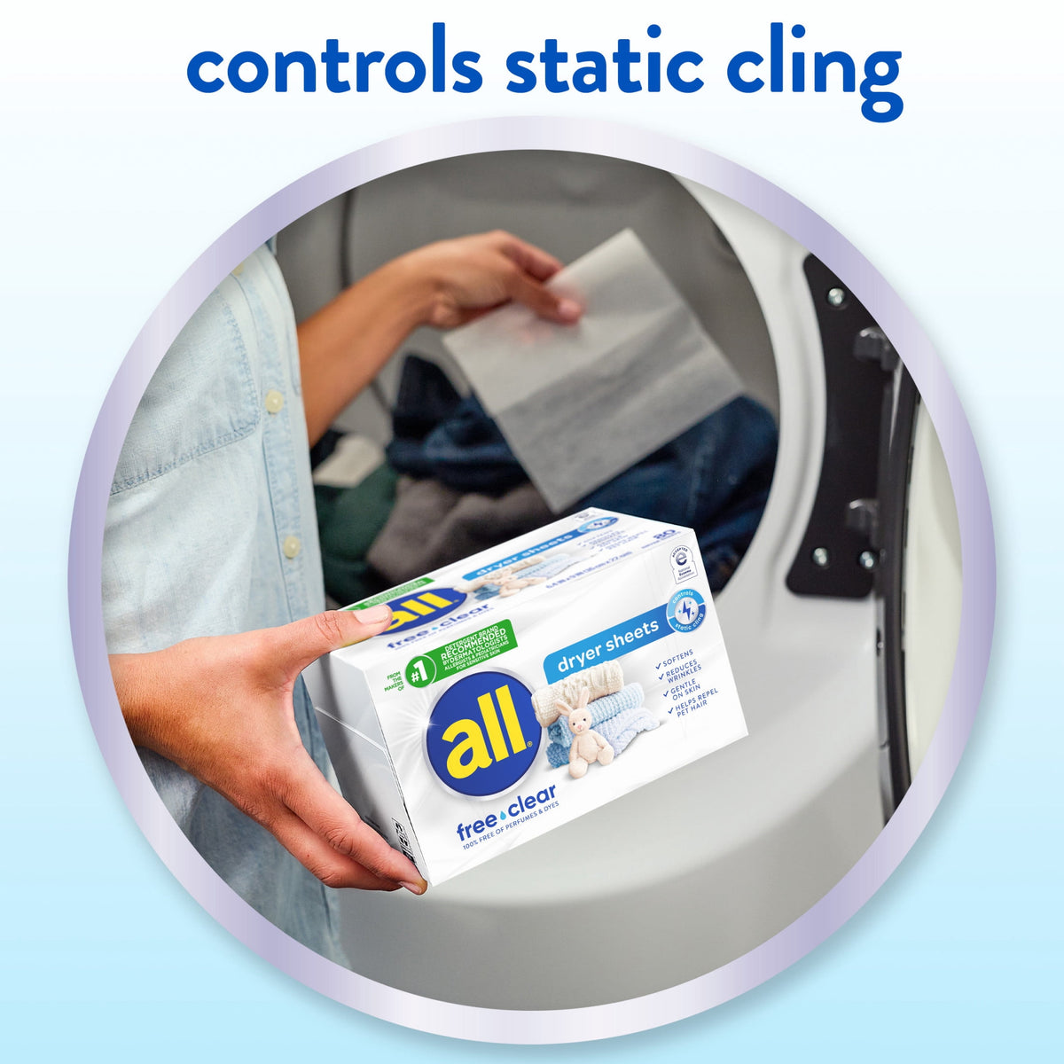 all free clear Fabric Softening Dryer Sheets Unscented 80 Count