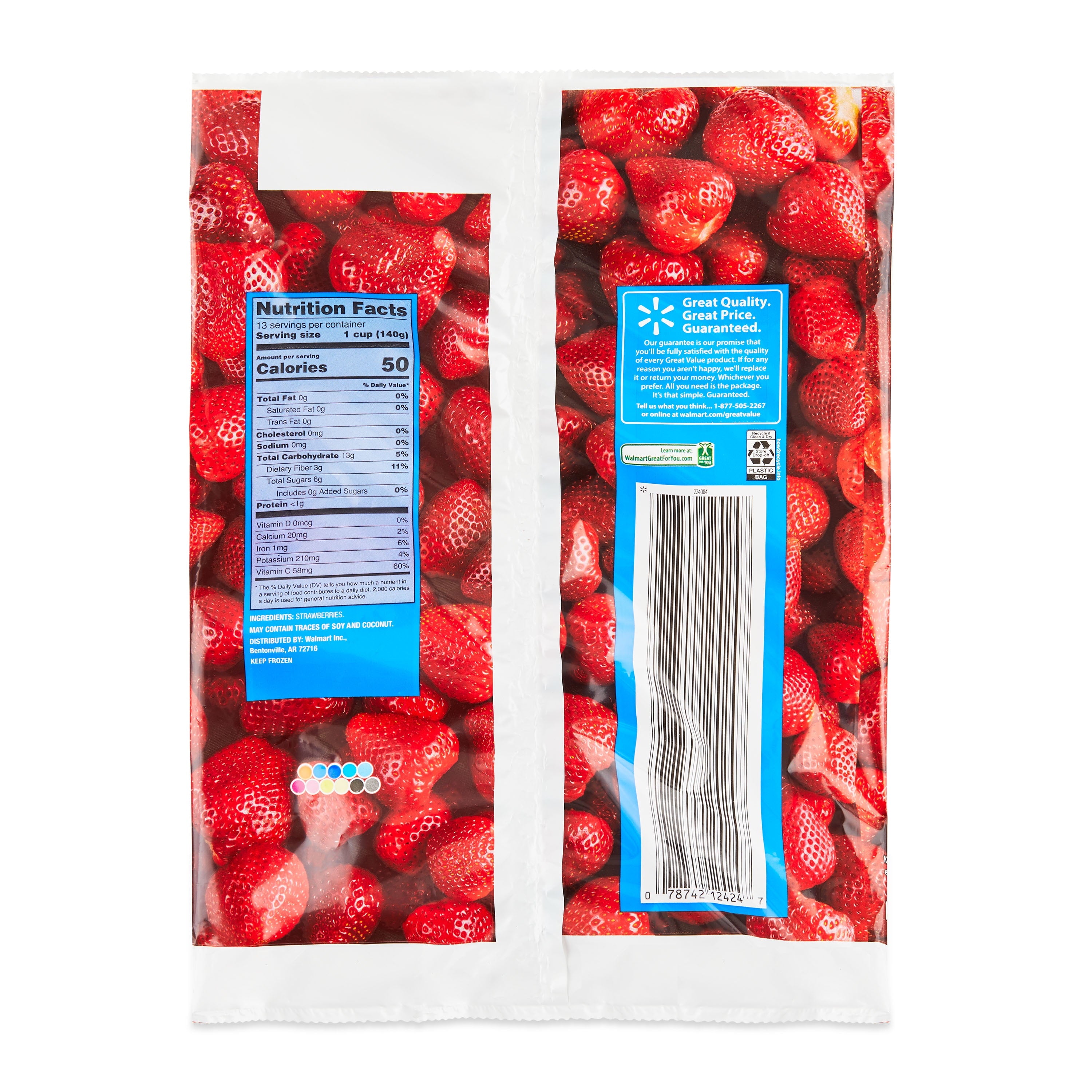 Great Value Whole Strawberries Frozen 64 Oz