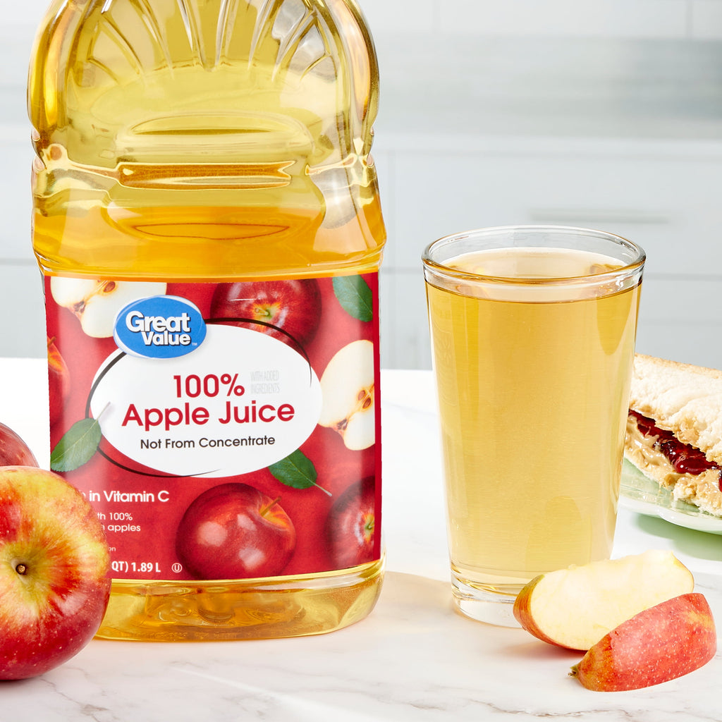 Great Value 100% Apple Juice Not From Concentrate Pulp-Free 64 fl oz
