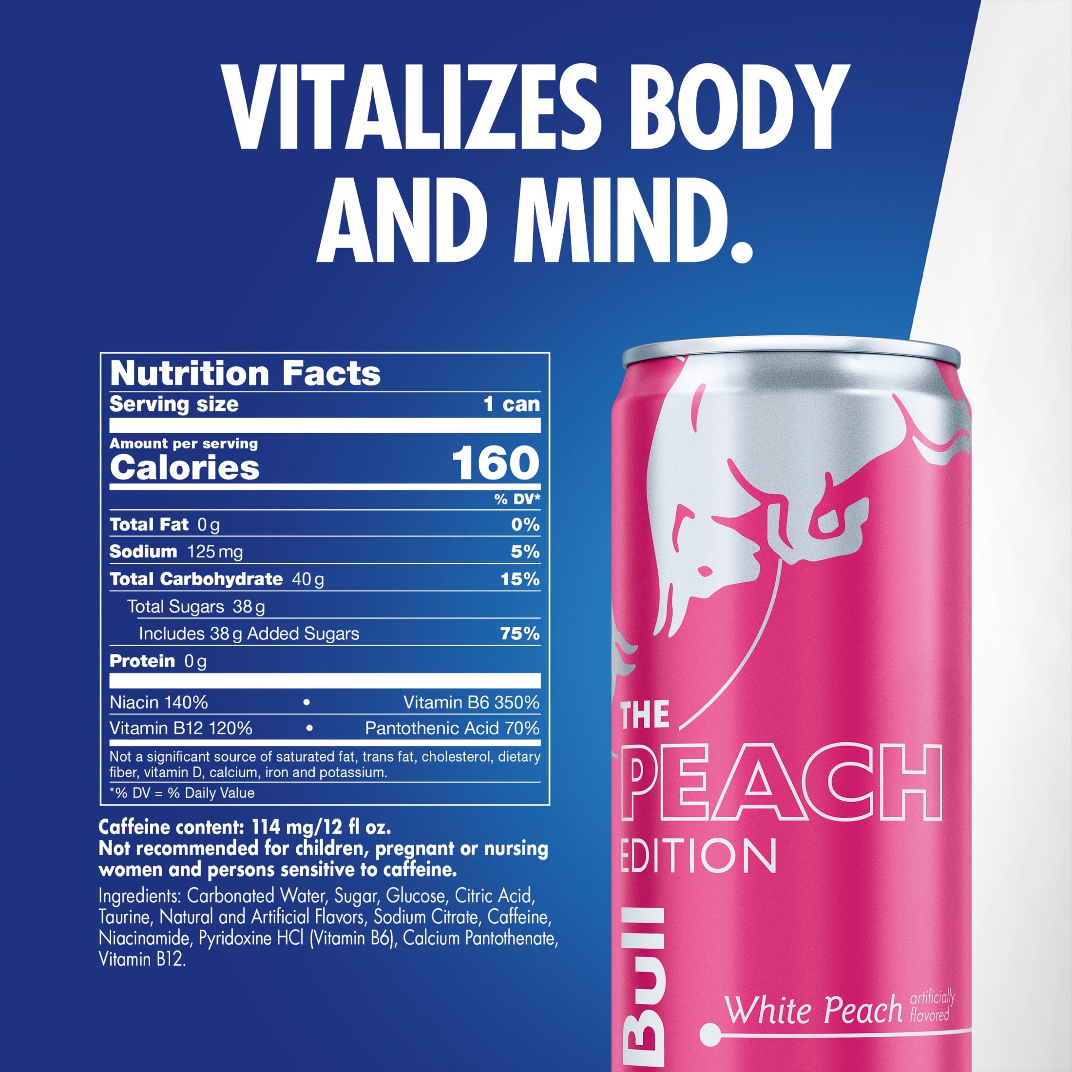 Red Bull Peach Edition Energy Drink 12 fl oz 4 Pack Cans