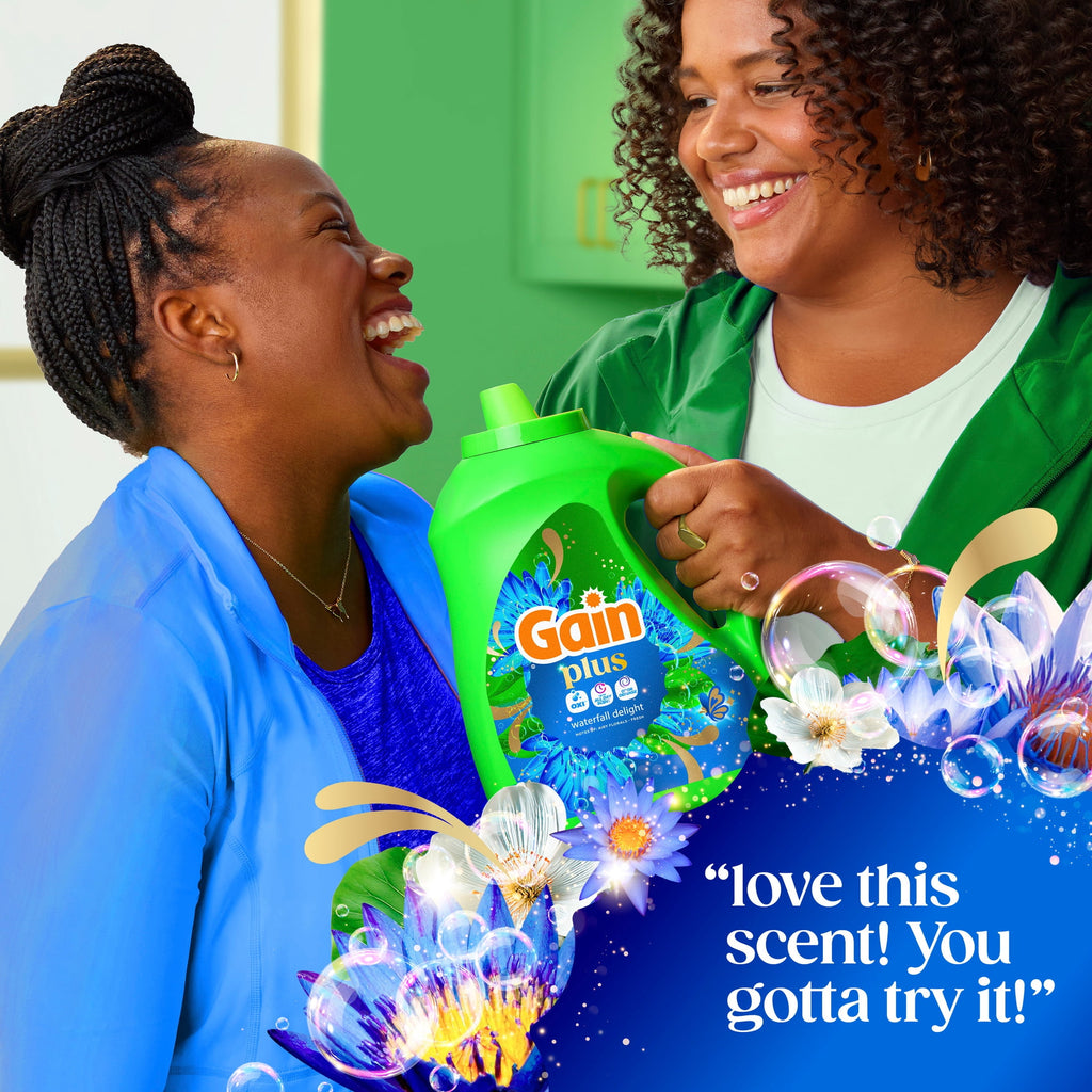 Gain Plus Liquid Laundry Detergent Odor Defense + OXI Waterfall Delight Scent 170 fl oz 129 Loads