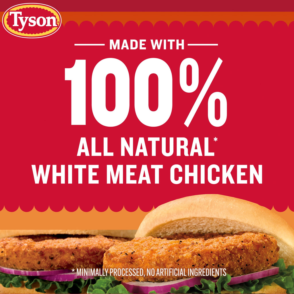Tyson White Meat Spicy Breaded Chicken Patties 23 Oz Frozen