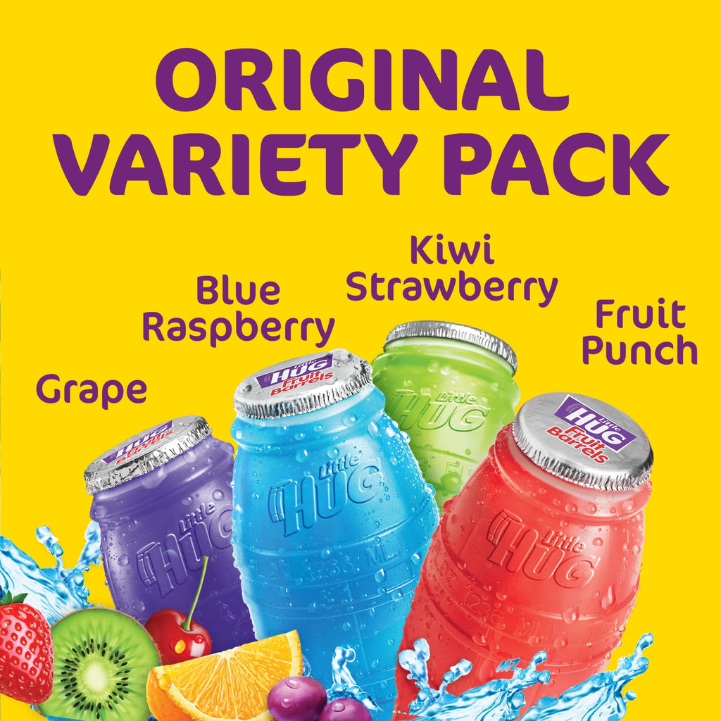 Little HUG Fruit Barrels Original Variety Pack Kids Drinks 40 Count 8 fl oz