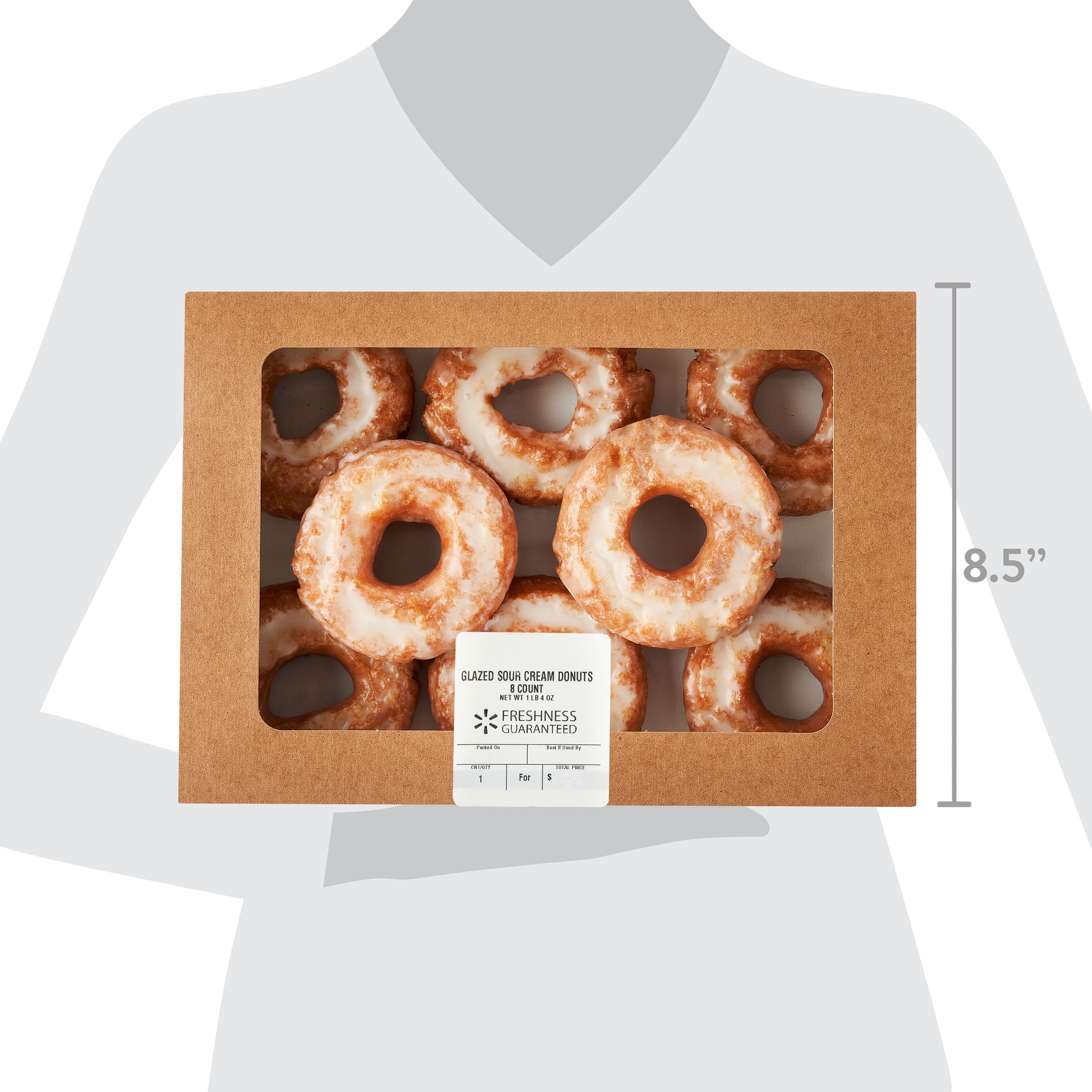 Glazed Sour Cream Donuts 20 Oz 8 Count Freshness Guaranteed