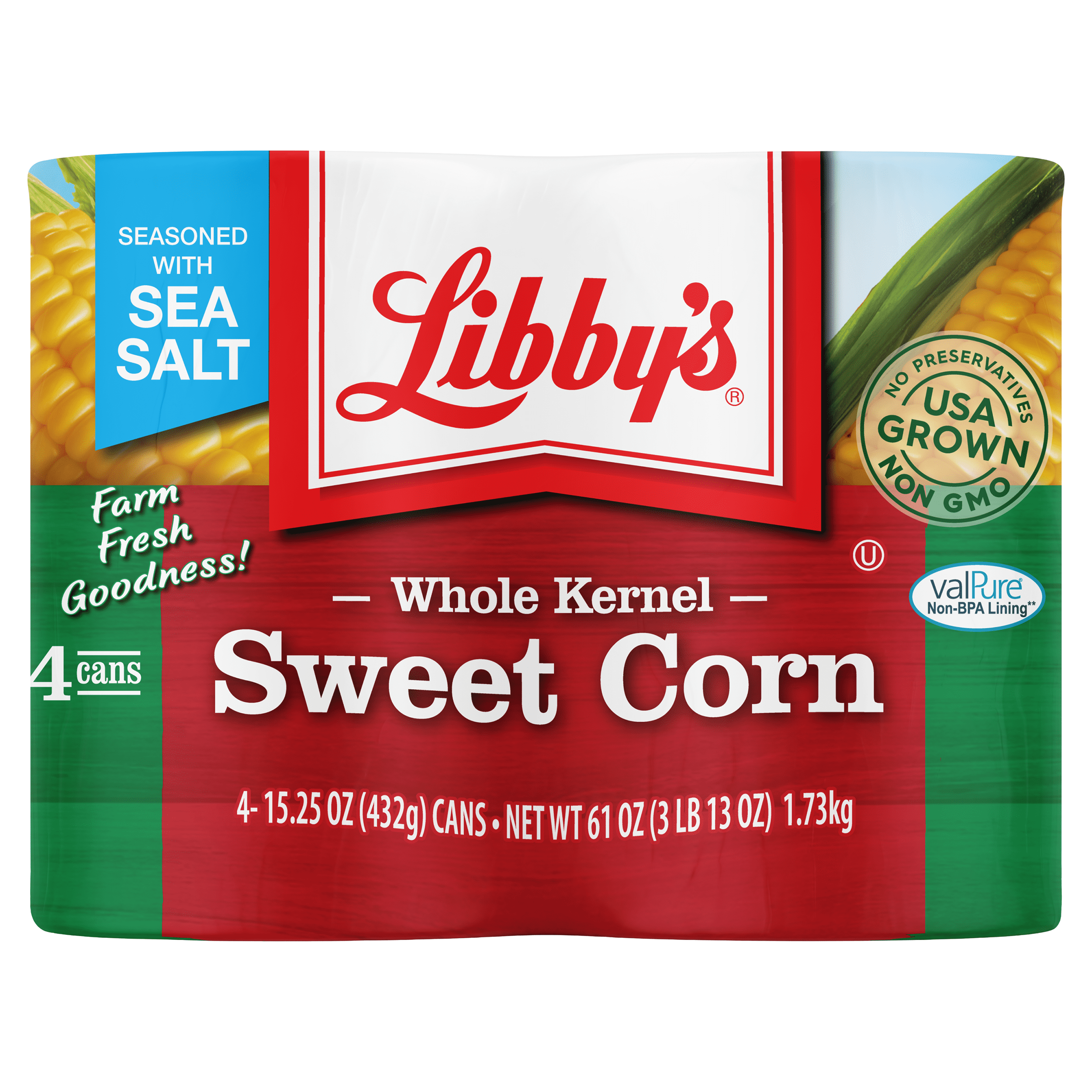 Libby's Whole Kernel Sweet Corn Canned 15.25 Oz 4 Count