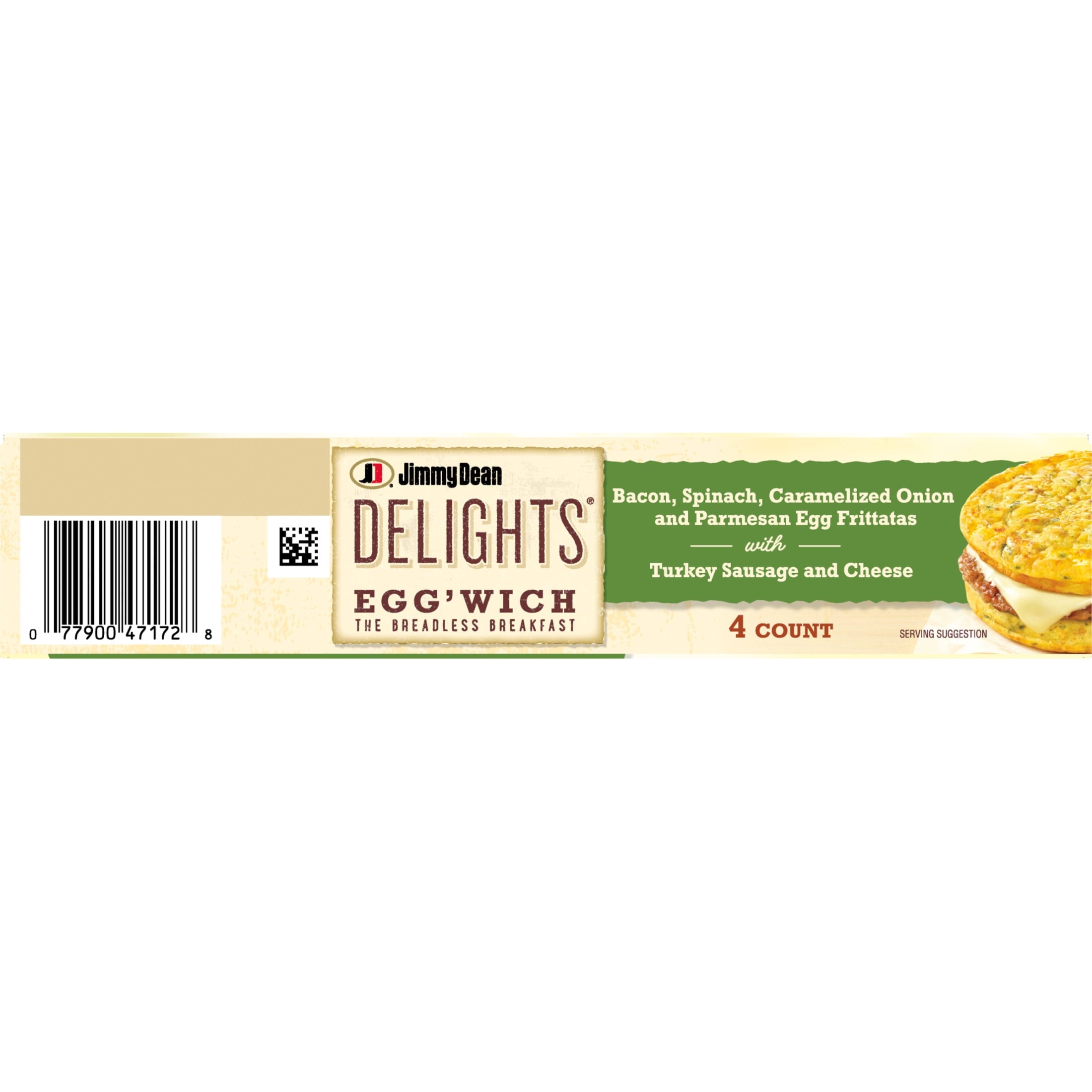 Jimmy Dean Delights Egg'wich Parmesan Egg Frittatas Turkey Sausage Cheese Frozen 4 Count