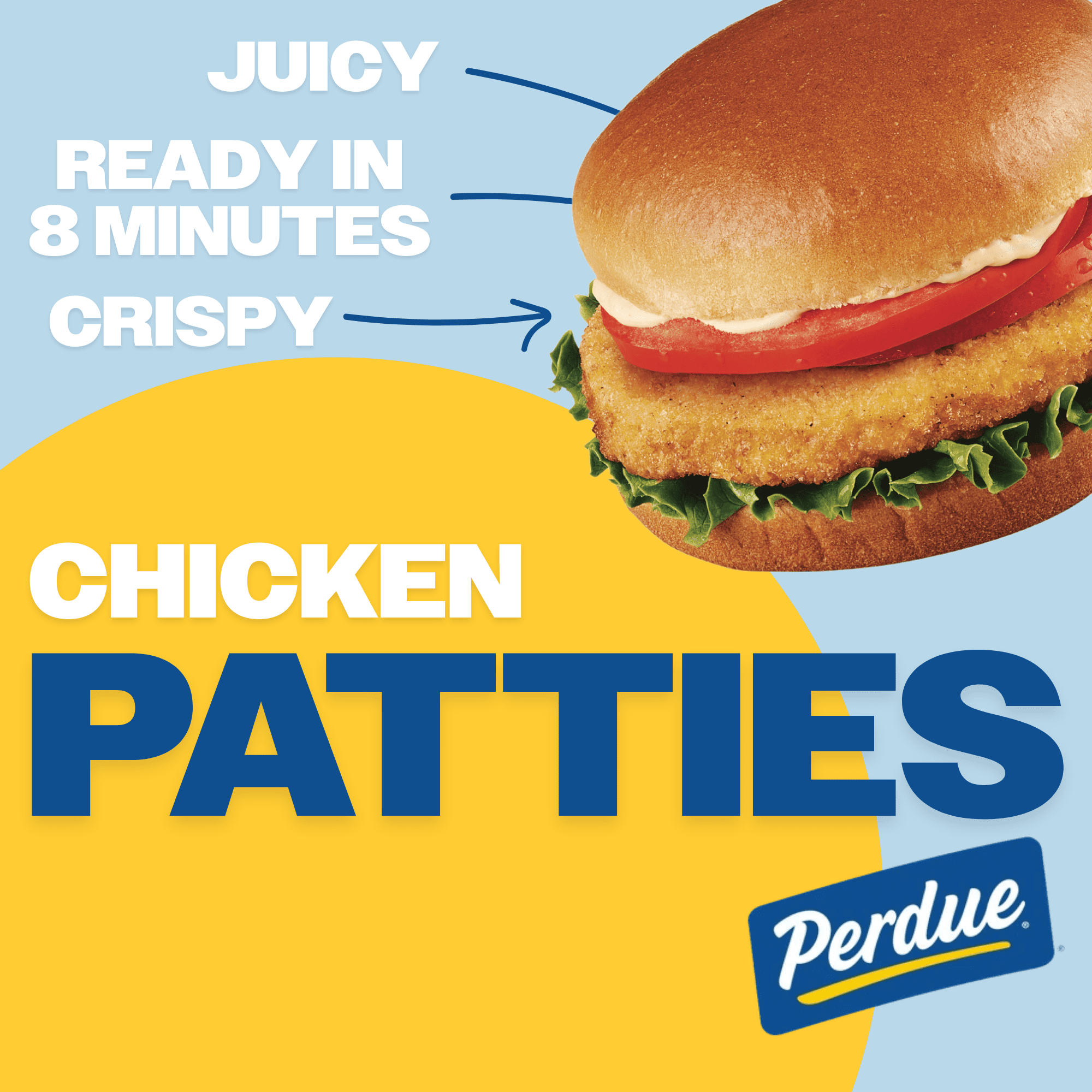 Perdue No Antibiotics Ever Frozen Breaded Chicken Breast Patties 28.8 Oz