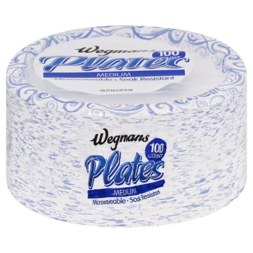 Wegmans Paper Plates Medium 8.6 Inch 21.9 Cm
