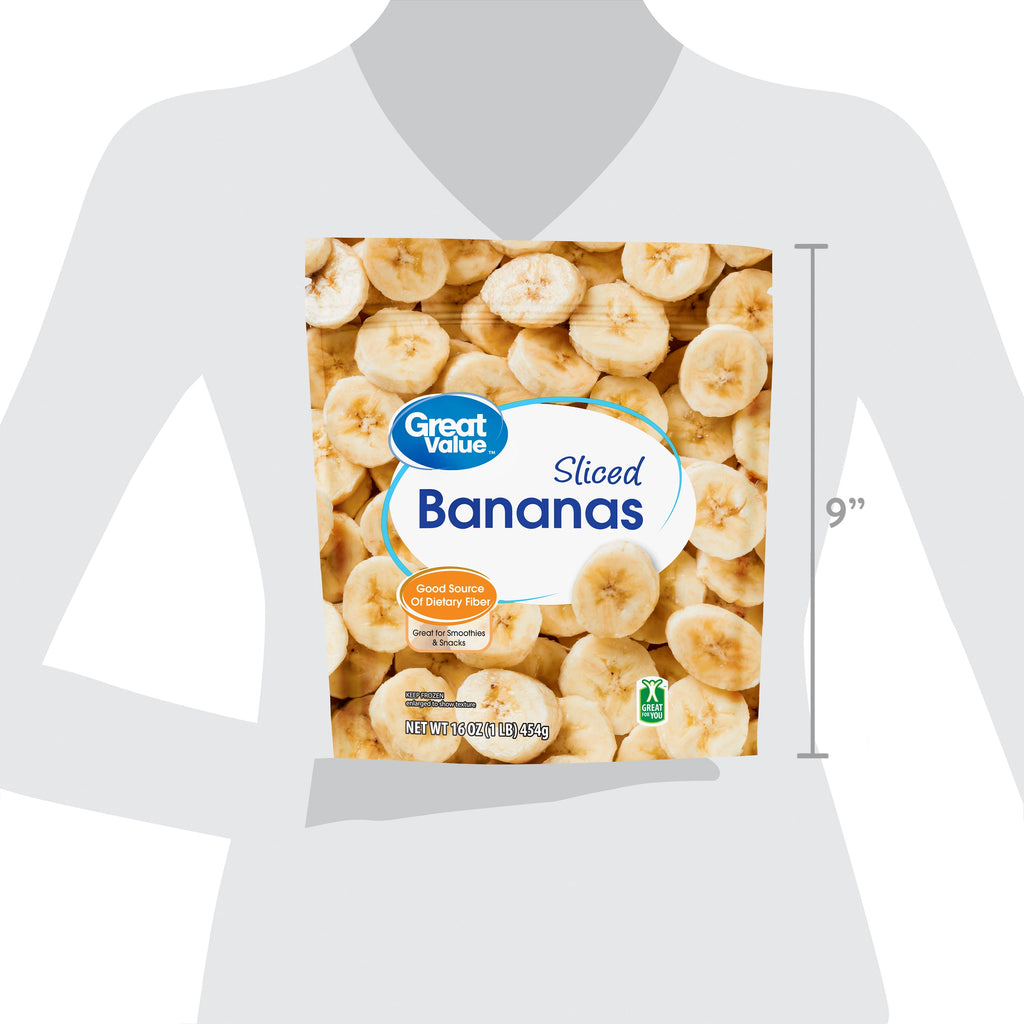 Great Value Sliced Bananas Frozen 16 Oz