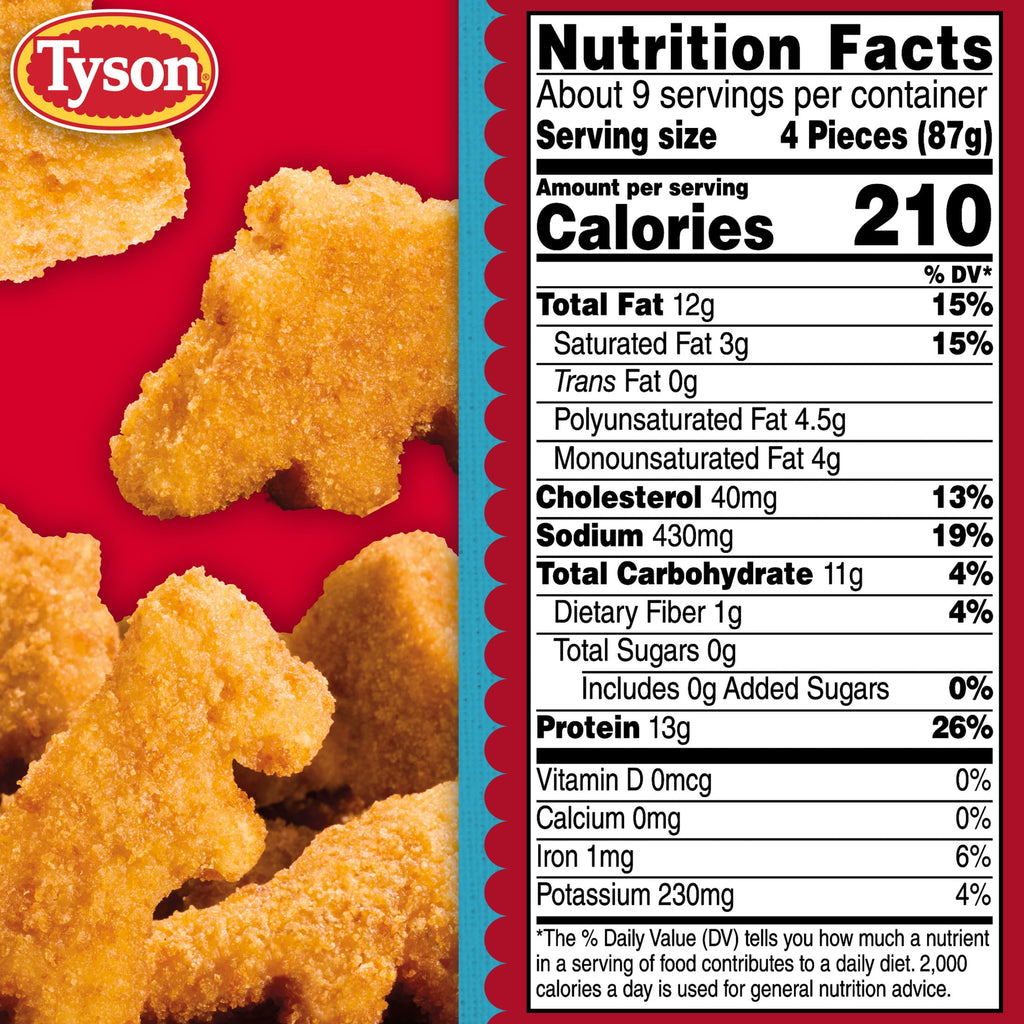 Tyson Dino Chicken Nuggets 29 Oz Frozen 13g Protein