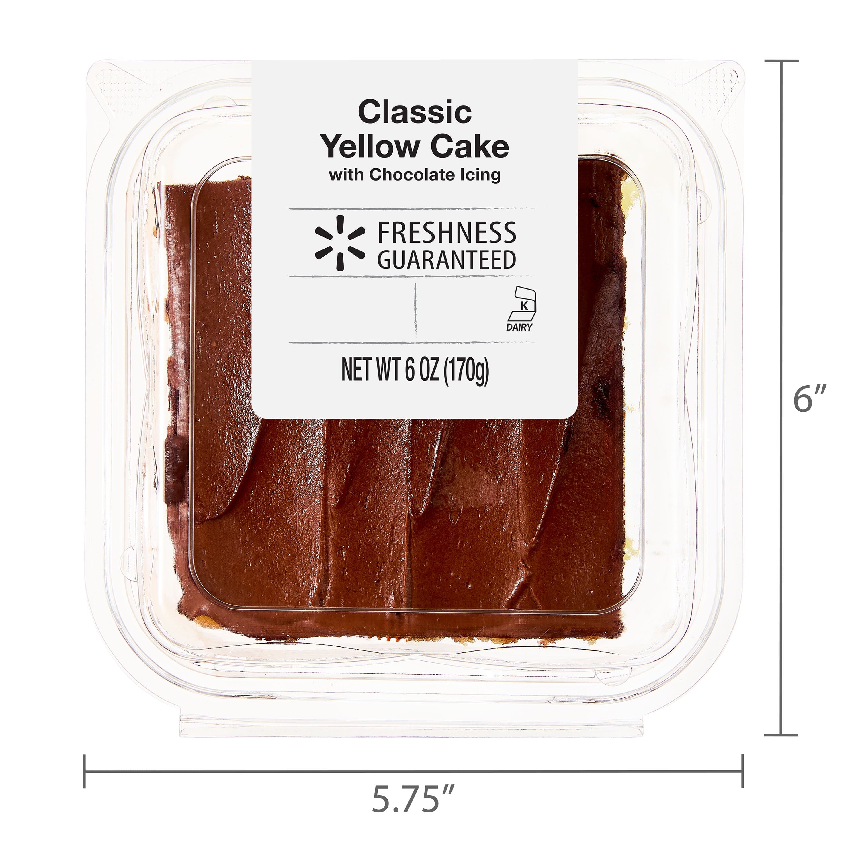 Yellow Cake Square With Chocolate Icing 6 Oz Freshness Guaranteed