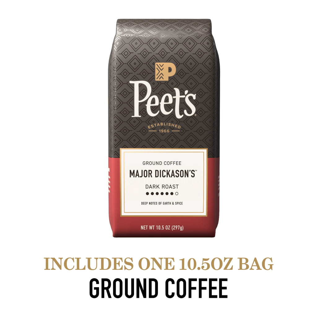Peet's Major Dickason's Blend Naturally Caffeinated Dark Roast Ground Coffee 10.5 oz Bag
