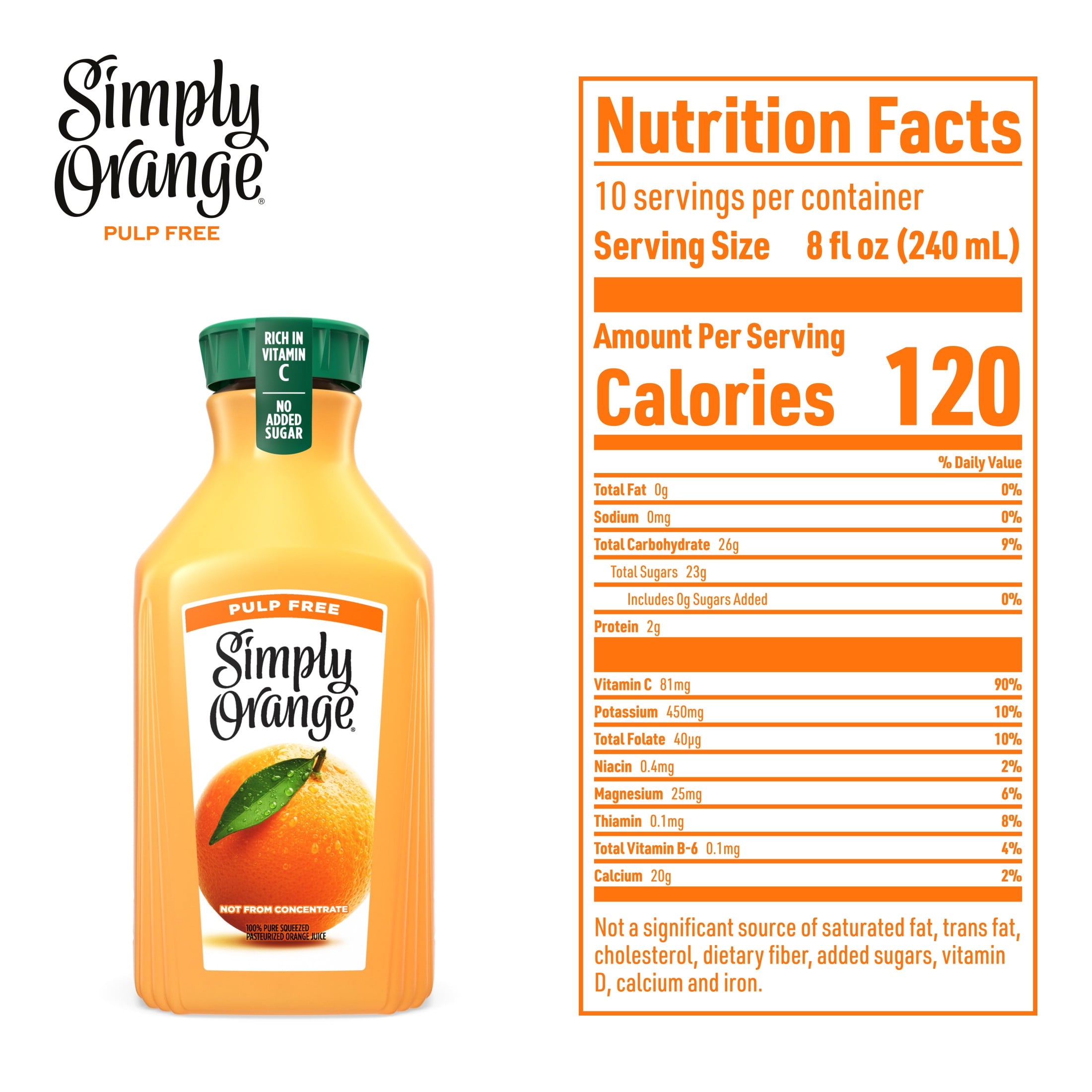 Simply Orange Pulp-Free Orange Juice 76 fl oz