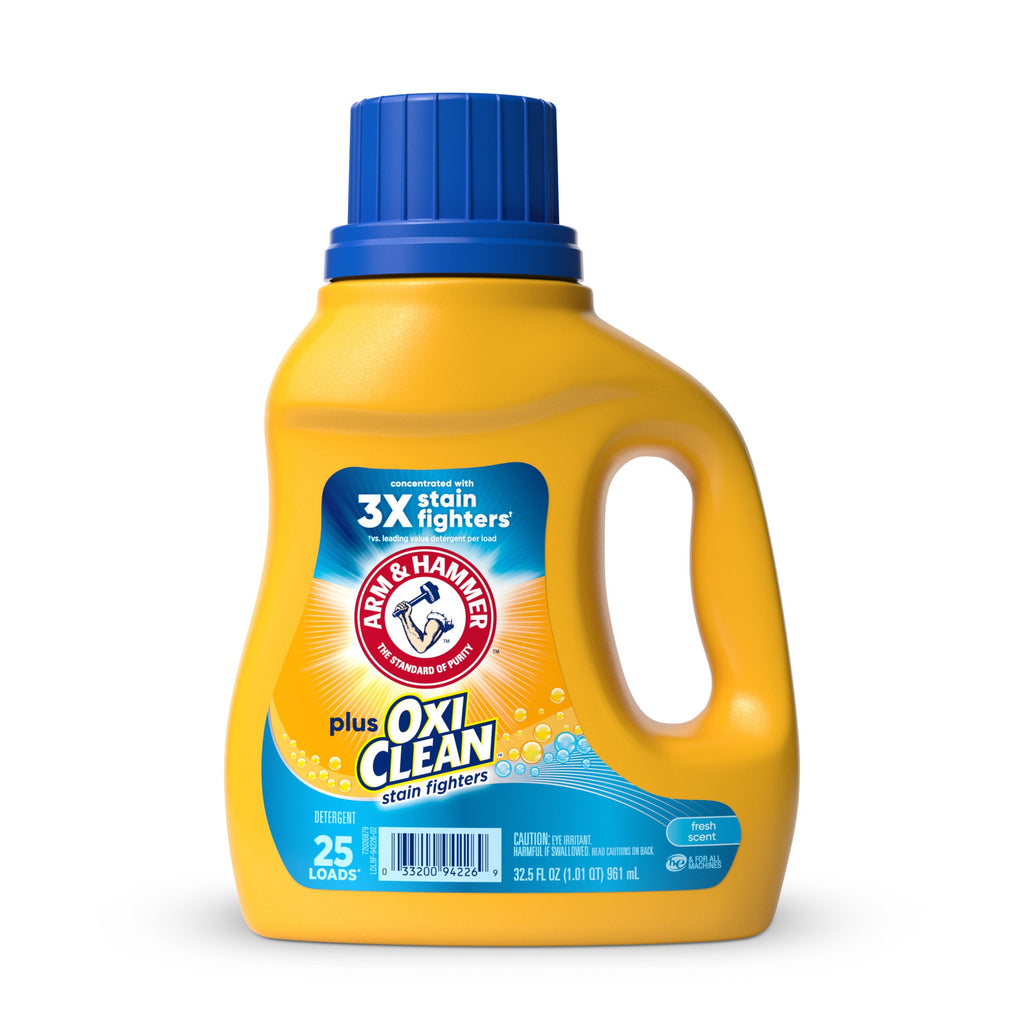 ARM & HAMMER Plus OxiClean Ultra Stain Fighters Liquid Laundry Detergent Fresh Scent 32.5 fl oz