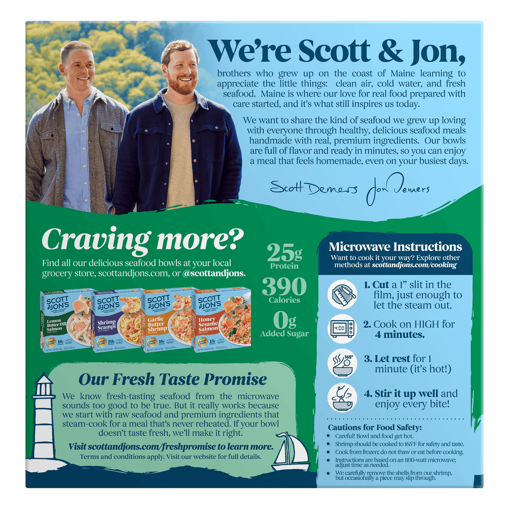 Scott & Jon's Shrimp Alfredo Pasta Frozen Meal 9.6 Oz