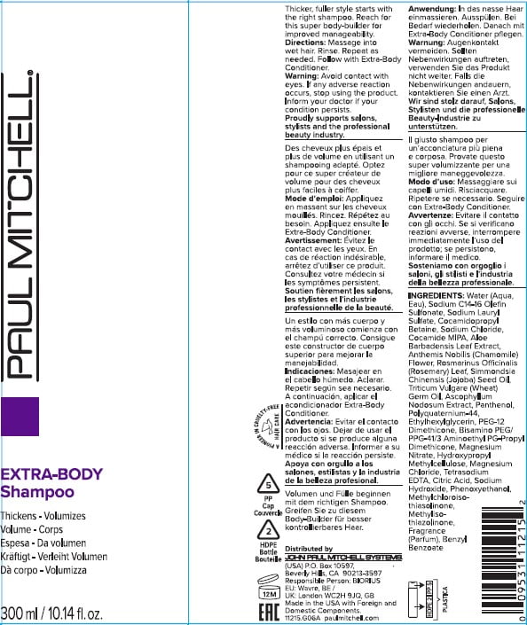 Paul Mitchell Extra-Body Shampoo Volumizing Daily Formula for Fine Hair 10.14 fl oz