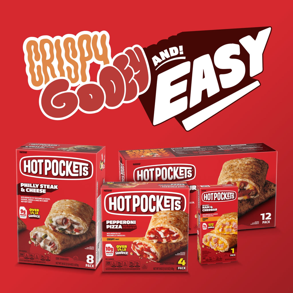 Hot Pockets Hickory Ham and Cheddar Frozen Sandwich Snacks 36 Oz 8 Count