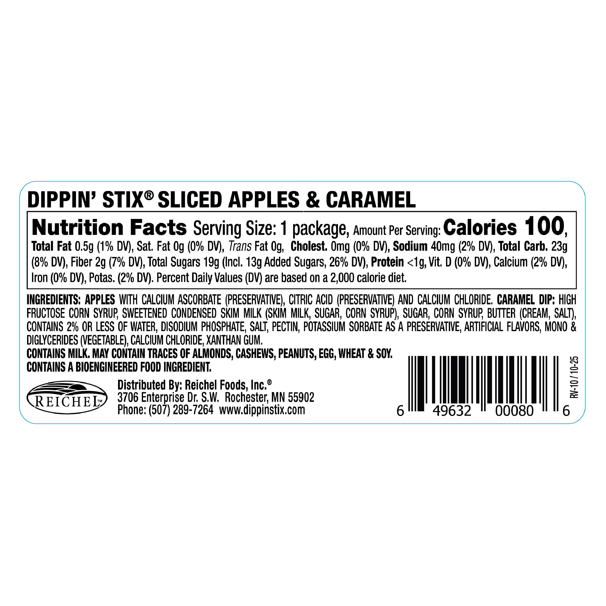 Dippin' Stix Sliced Apples & Caramel 2.75 Oz Tray